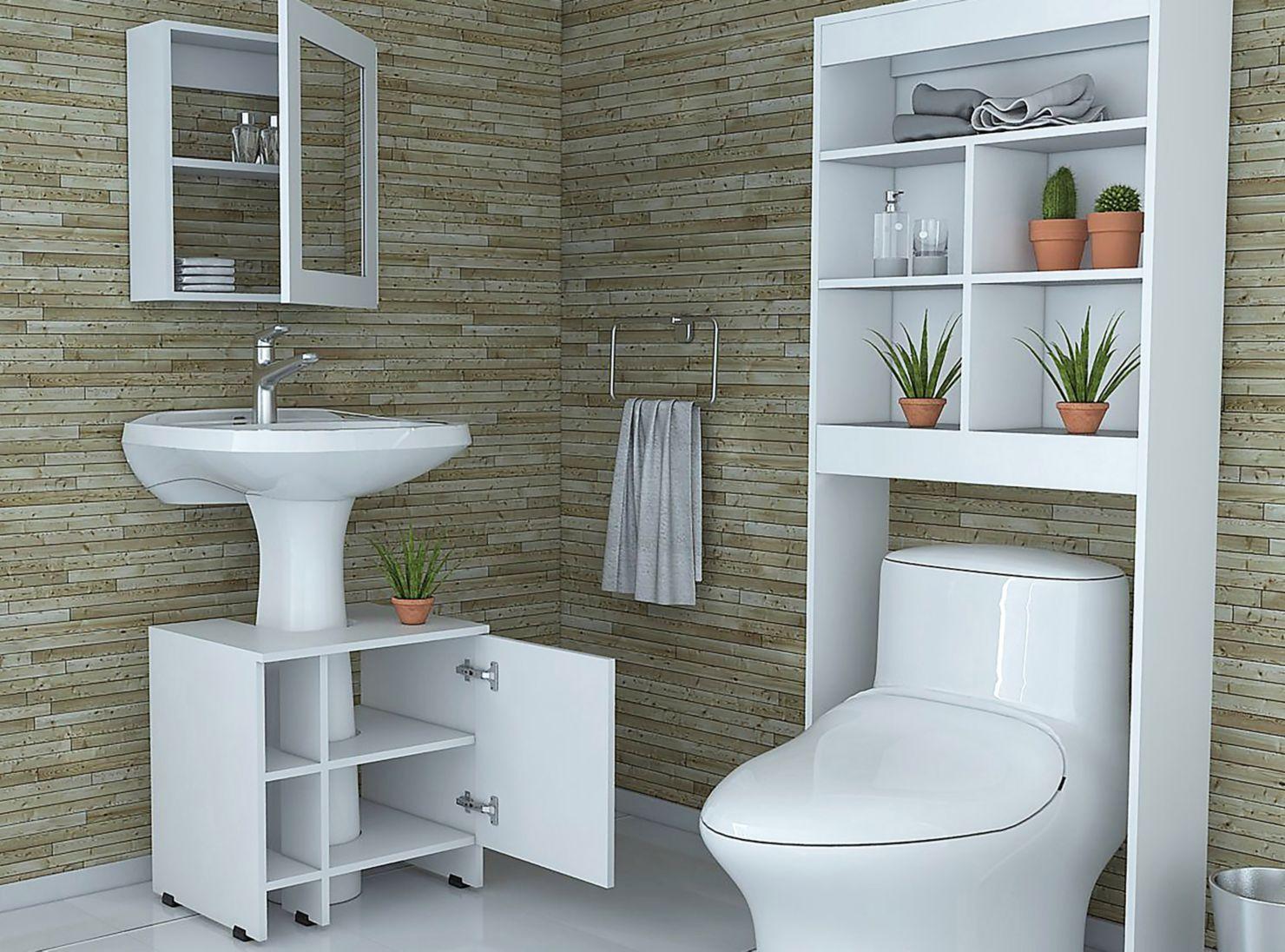 Combos Baño Big Bath Botiquín Espejo + Optimizador Lavamanos 47-A + Optimizador Espacios-2