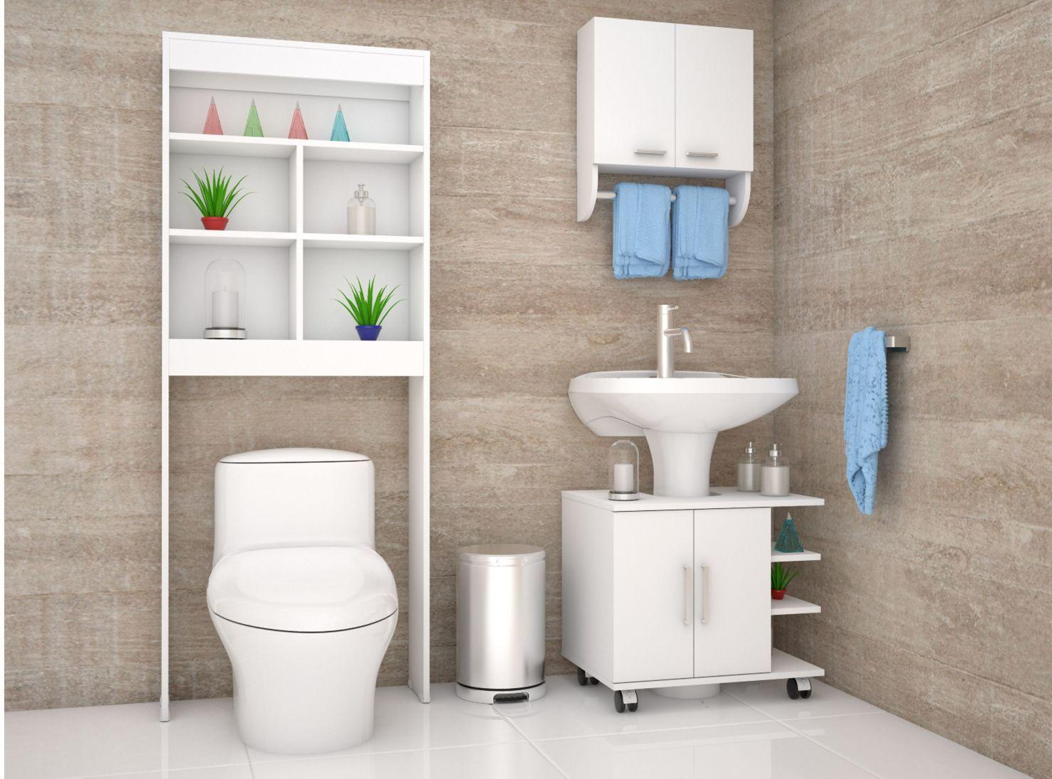 Combos Baño Big Bath Botiquín Mural + Optimizador Lavamanos 2 puertas + Optimizador Espacios-3