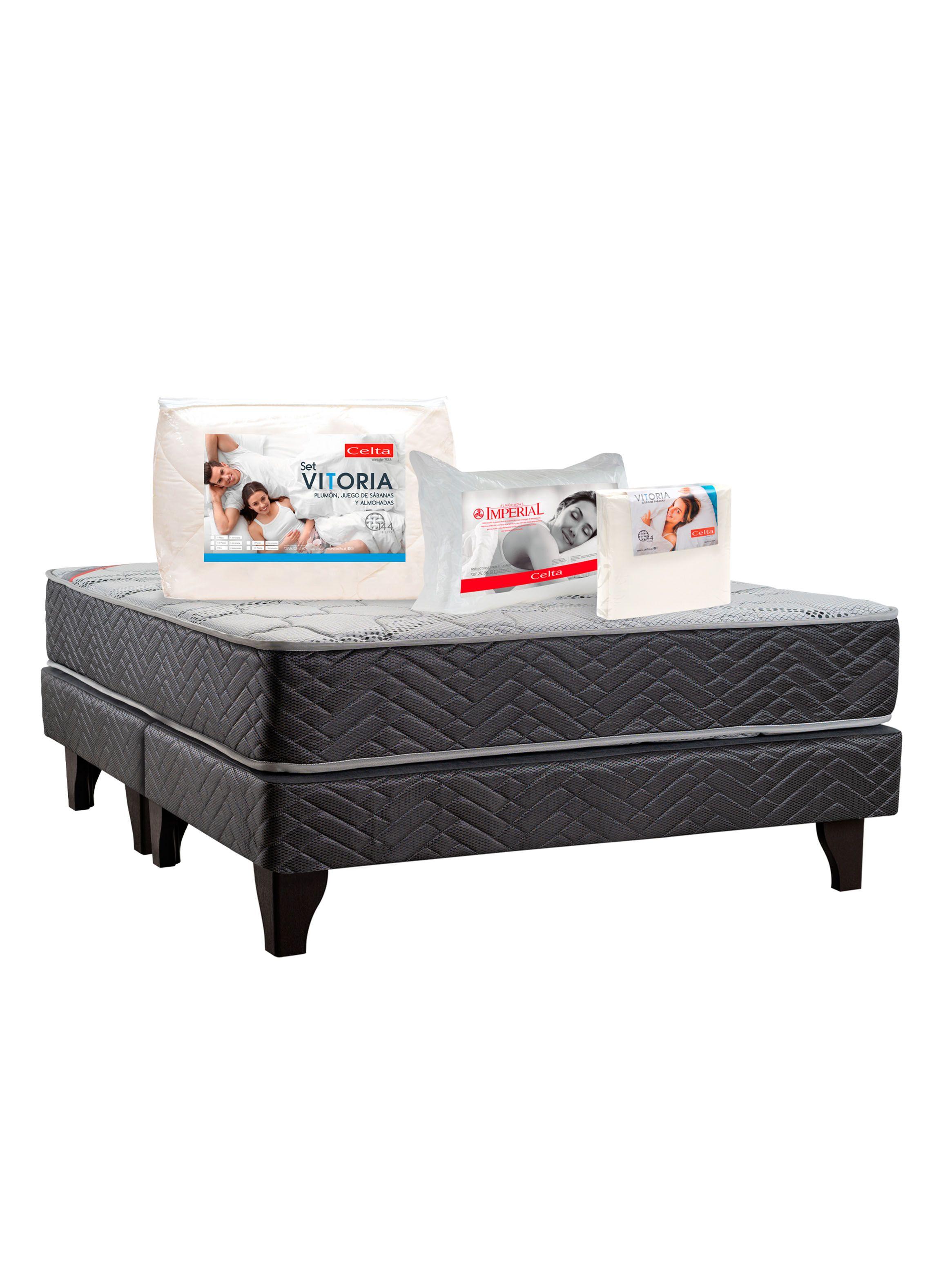 Cama Europea Active + Textil 2 Plazas Base Dividida-0