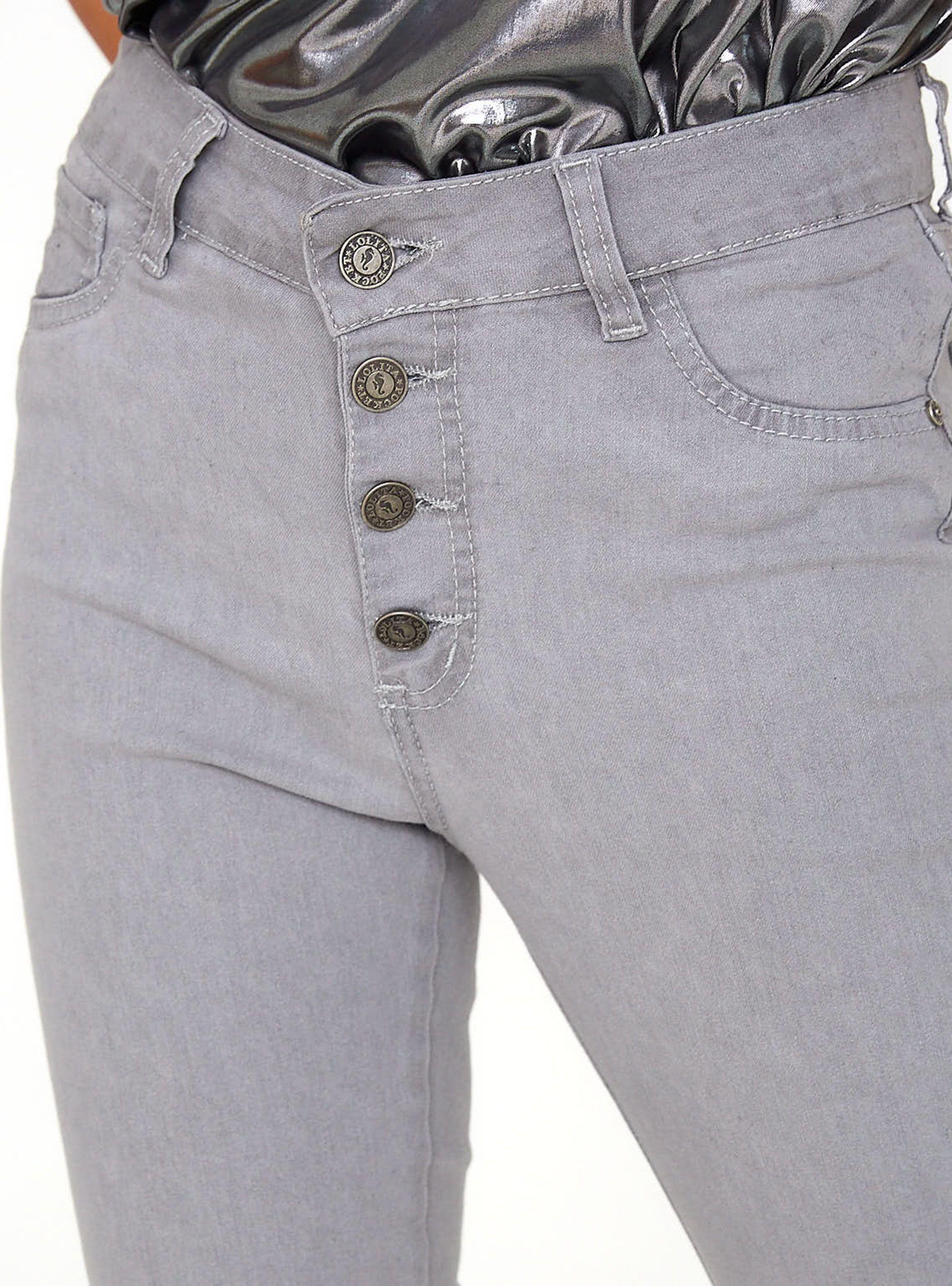 Jeans Skinny Tiro Medio Dana B Gris-2