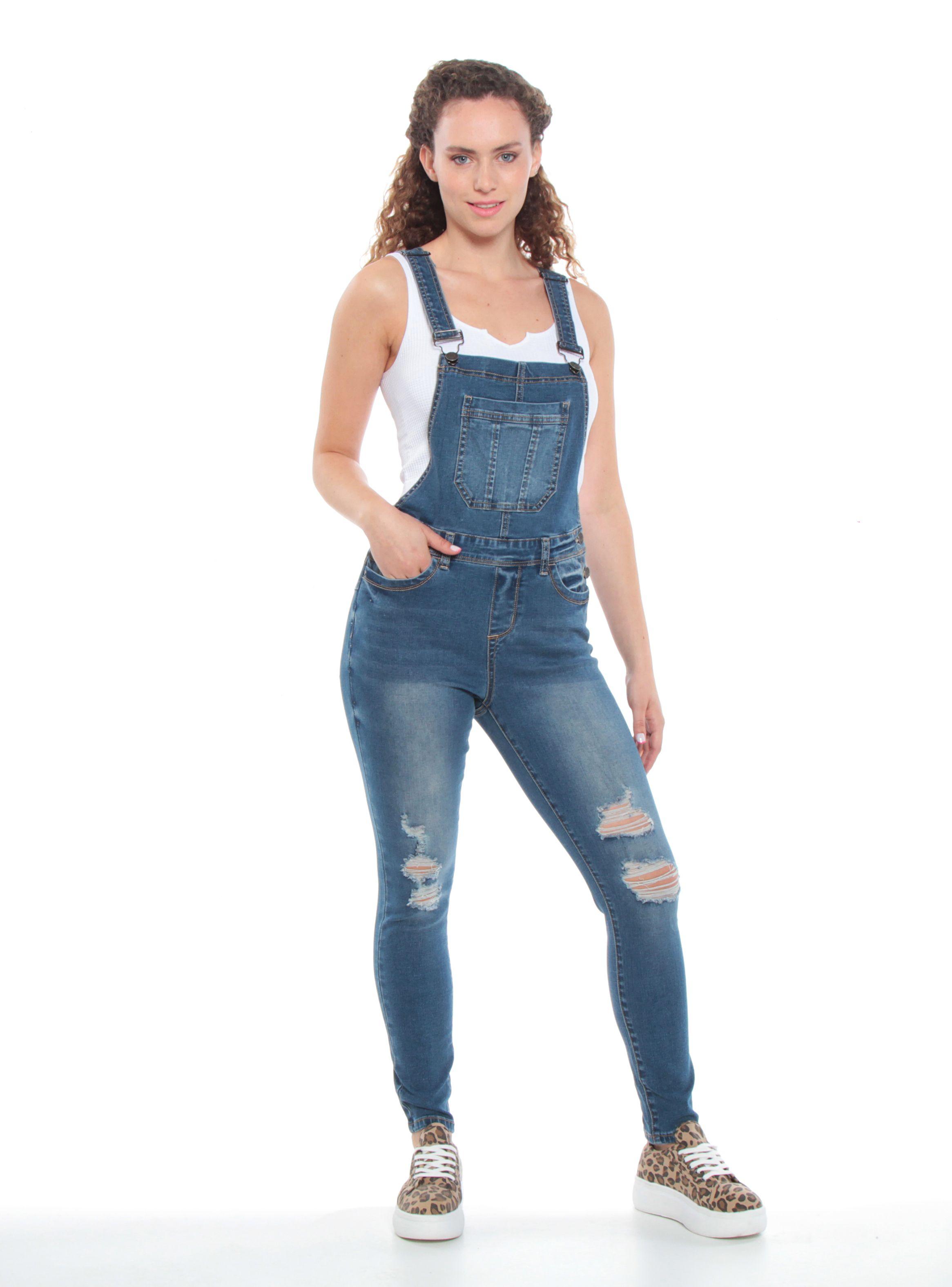 Jardinera Denim Bolsillos-0