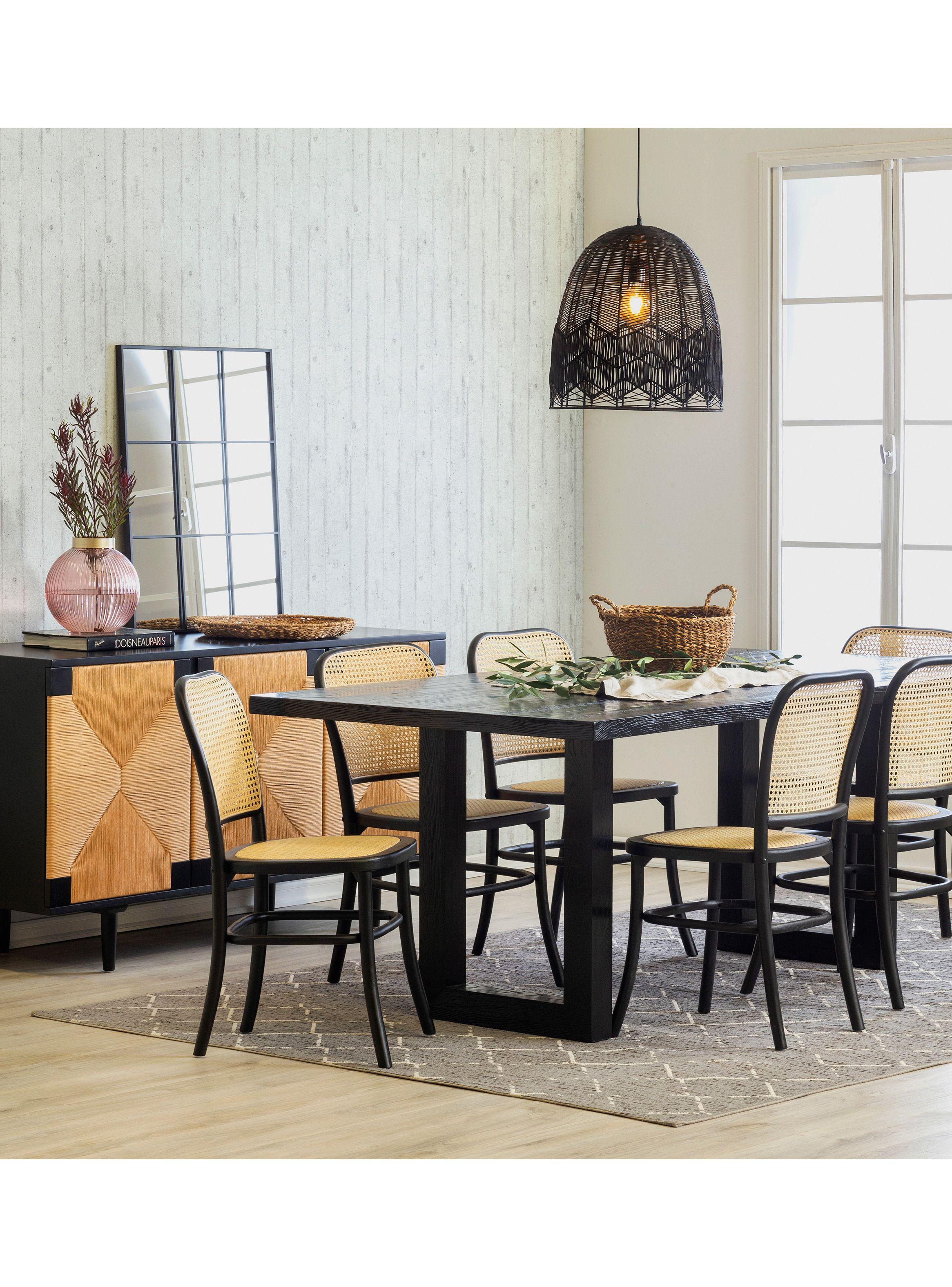Mesa de Comedor Negro Madera Dark 200x100 cm-4