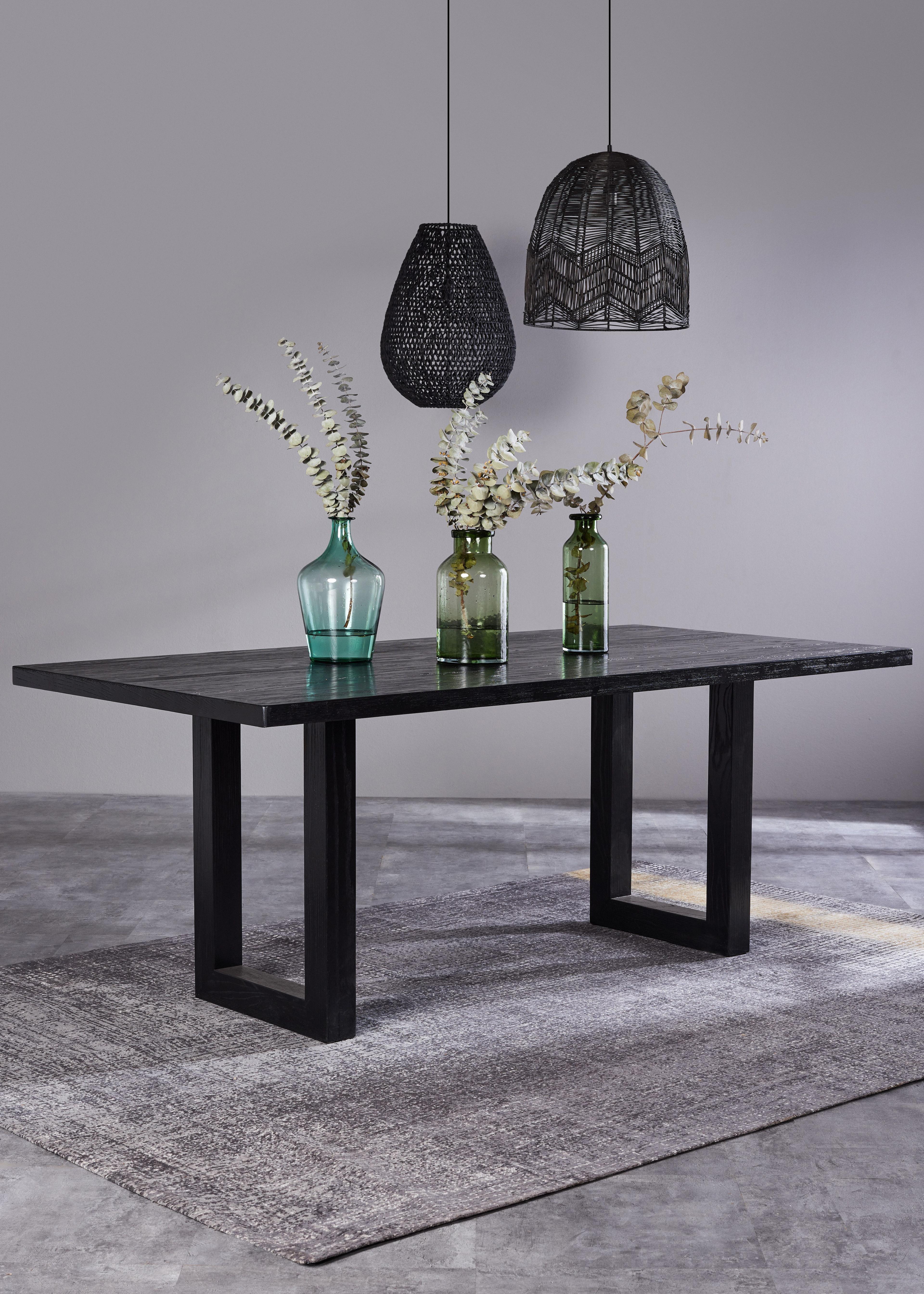 Mesa de Comedor Negro Madera Dark 200x100 cm-6