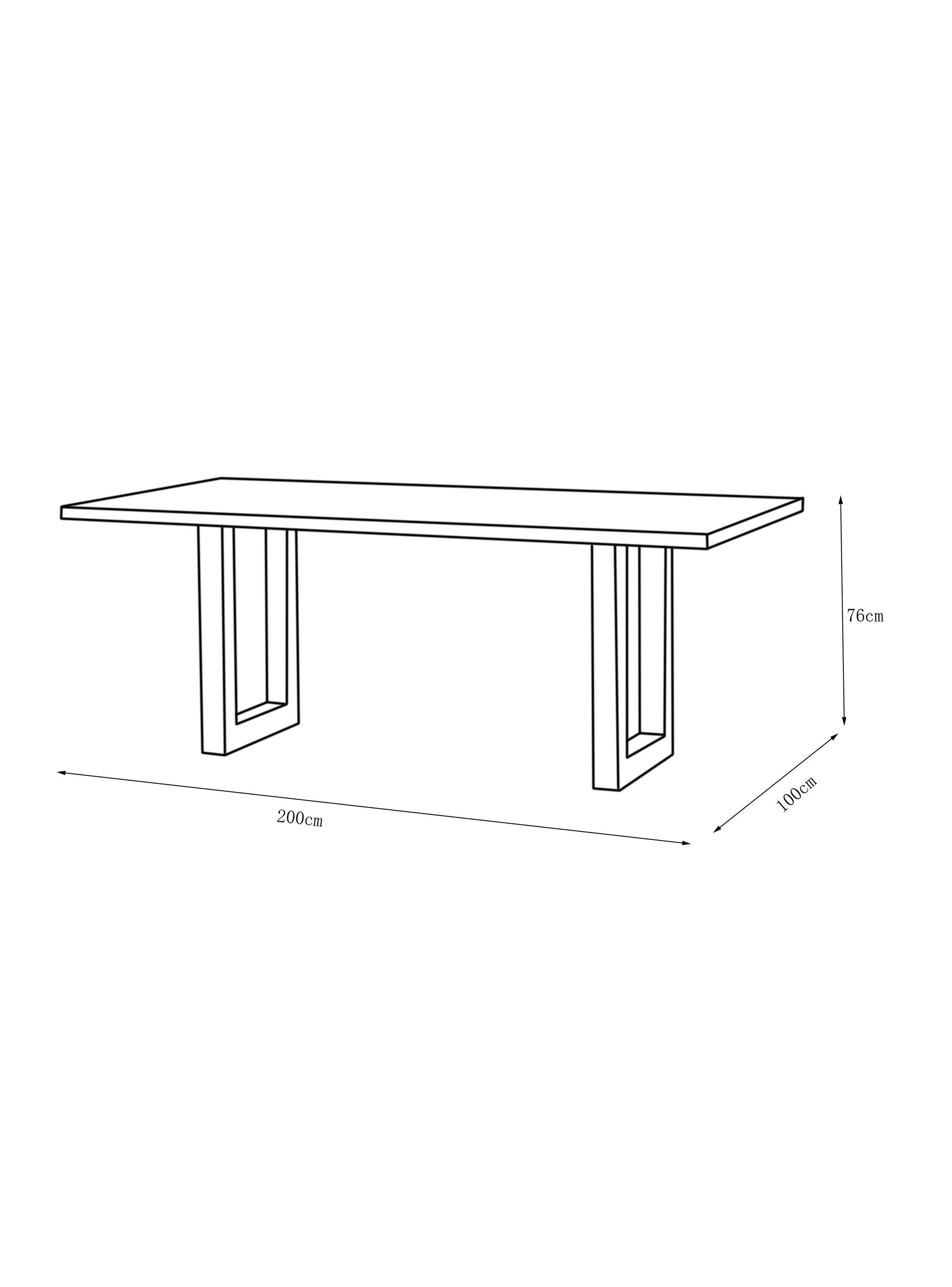 Mesa de Comedor Negro Madera Dark 200x100 cm-2
