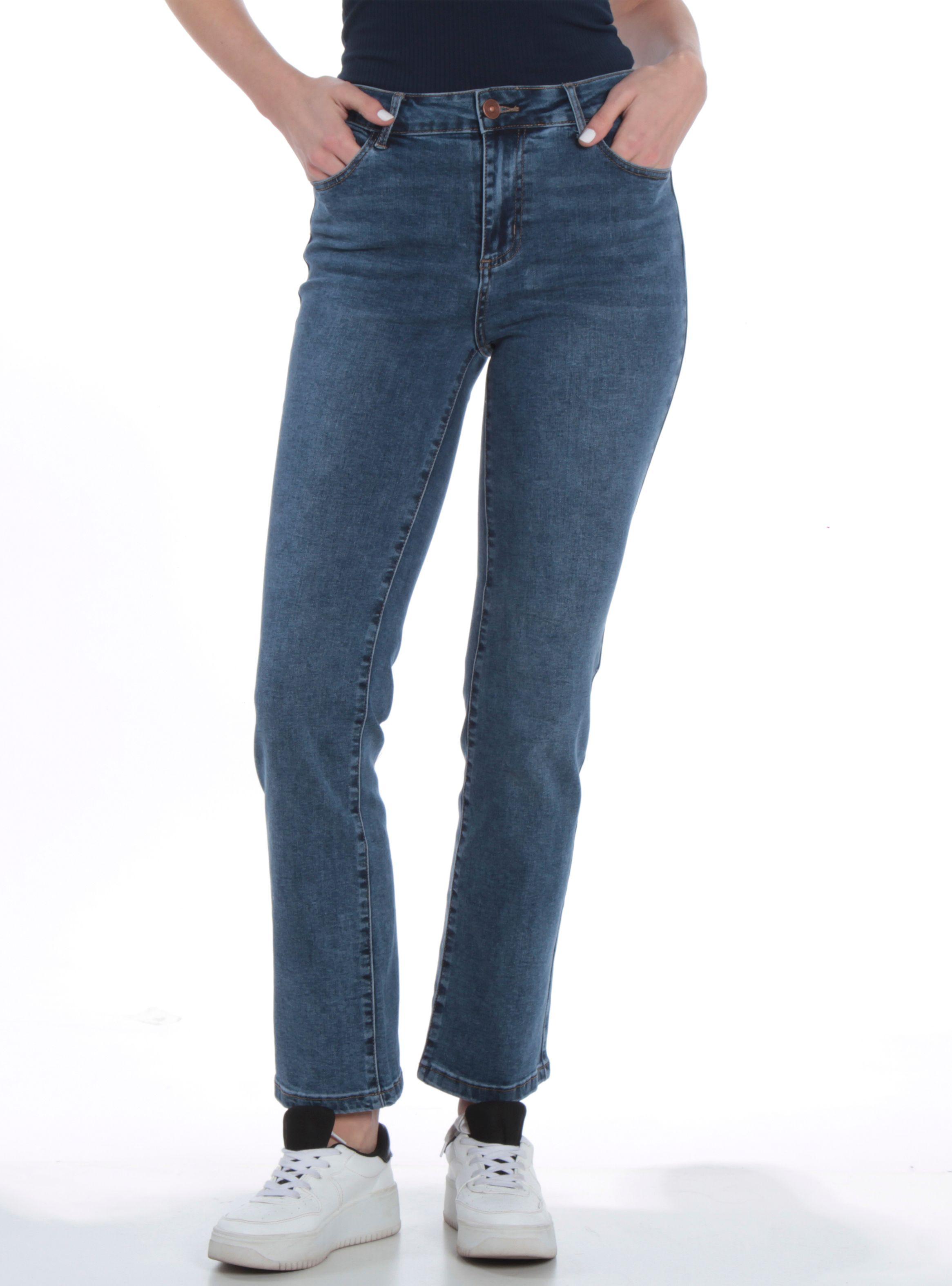 Jeans Corte Recto Pretina 1 Botón-0
