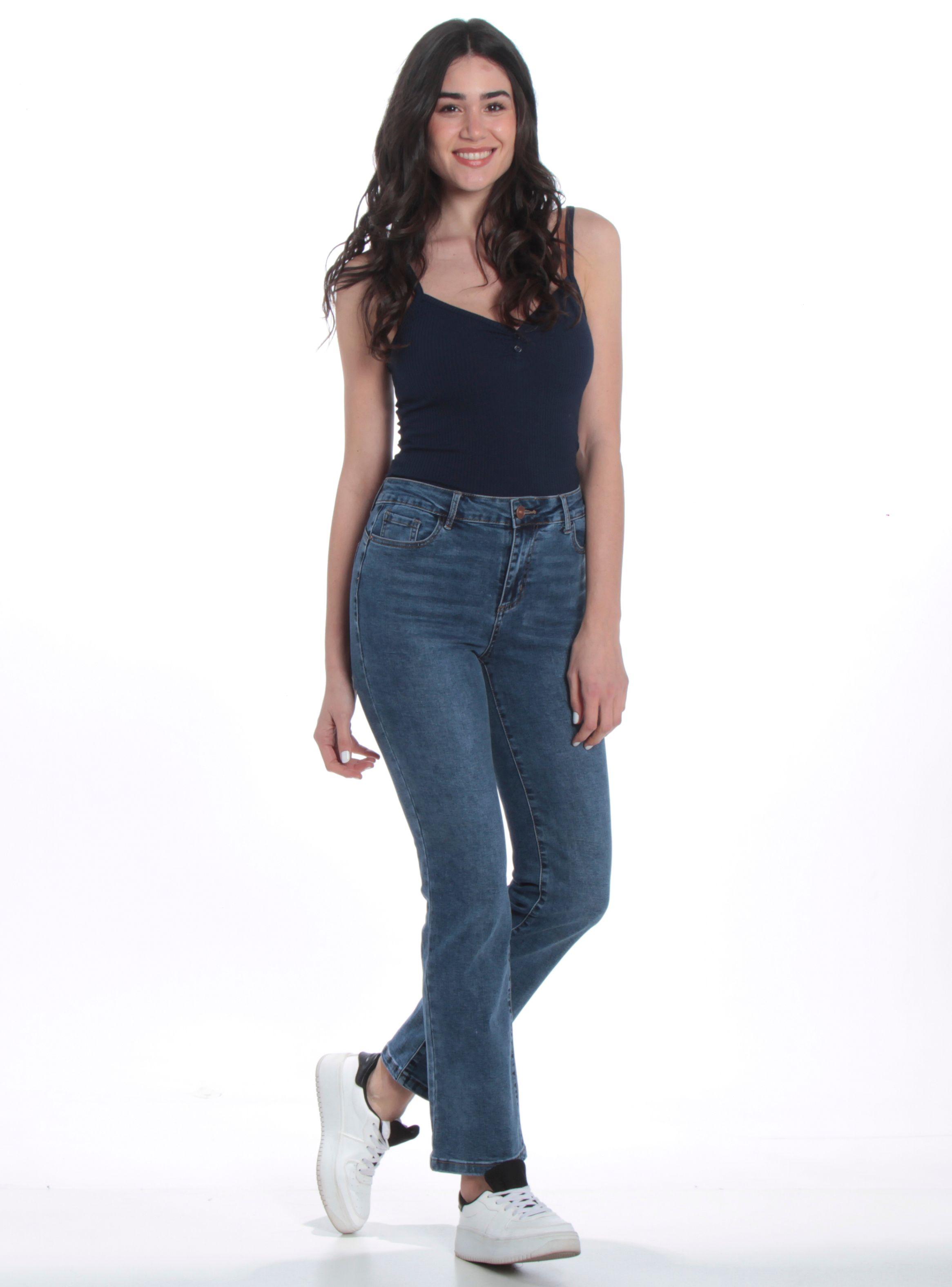 Jeans Corte Recto Pretina 1 Botón-3