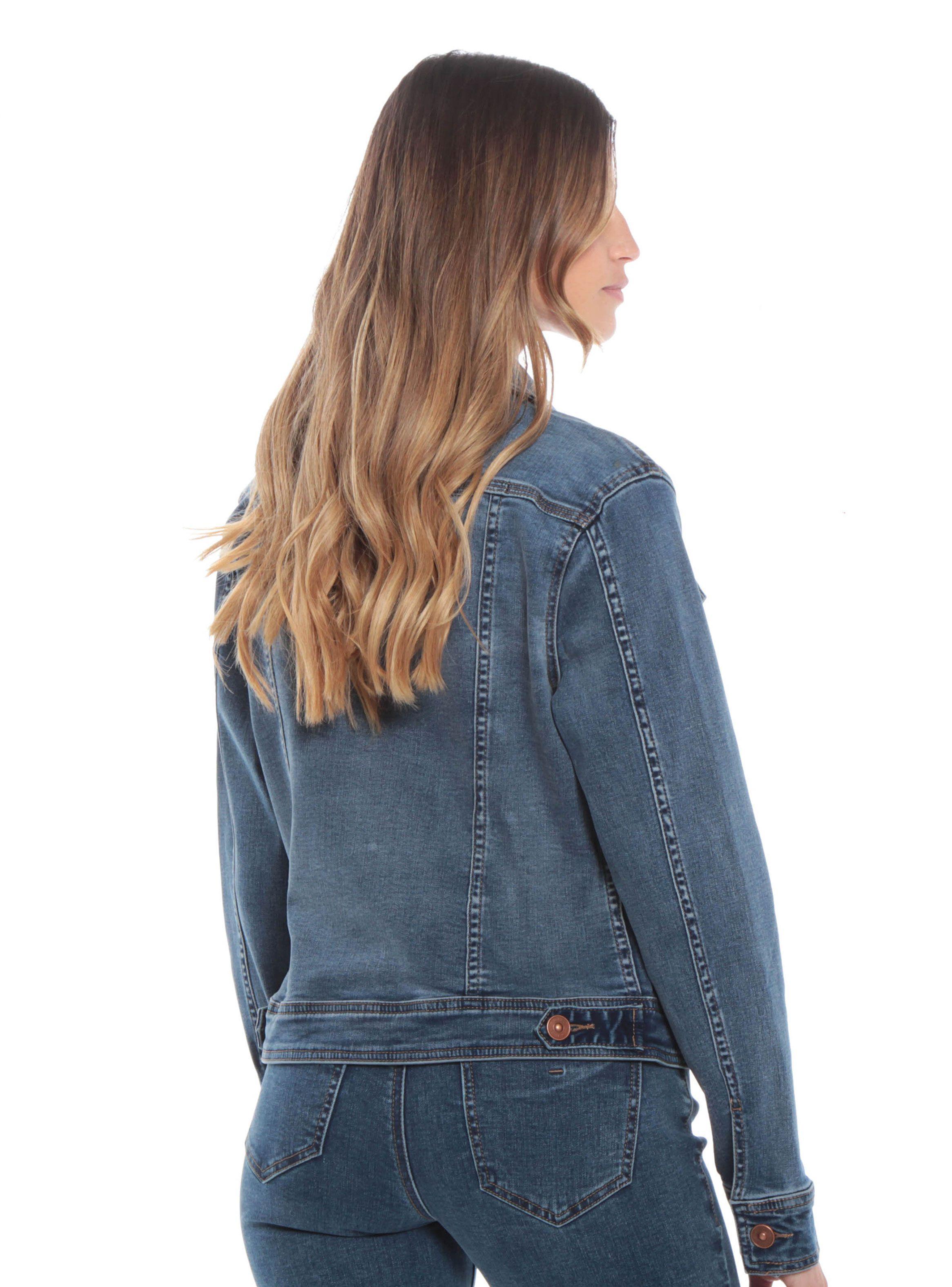 Chaqueta Básica Denim con Bolsillos-2