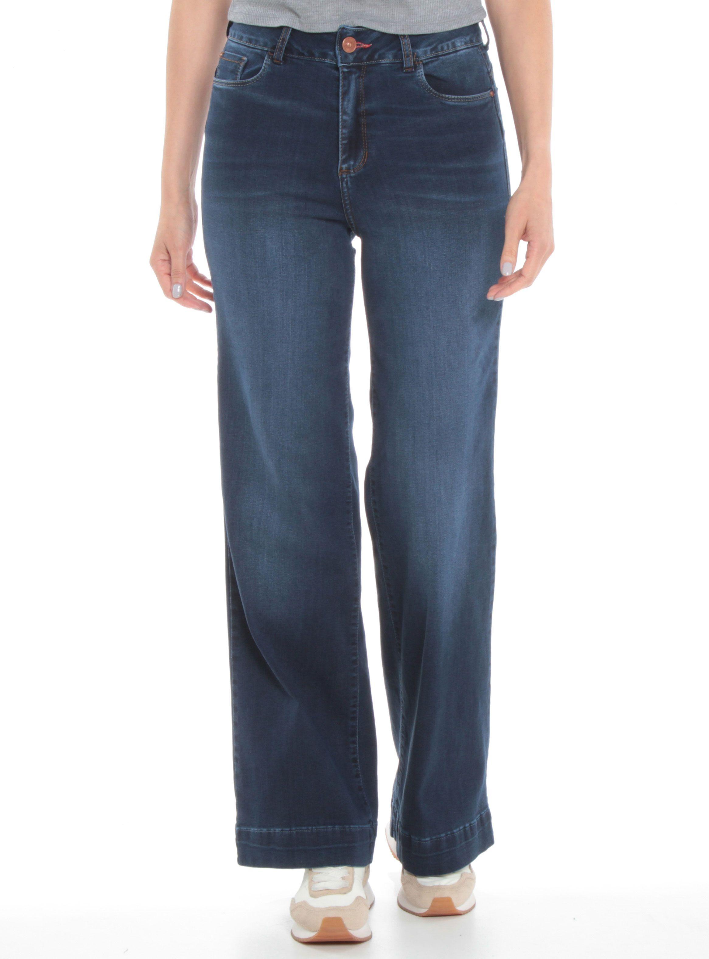 Jeans Calce Palazzo con Cierre-0