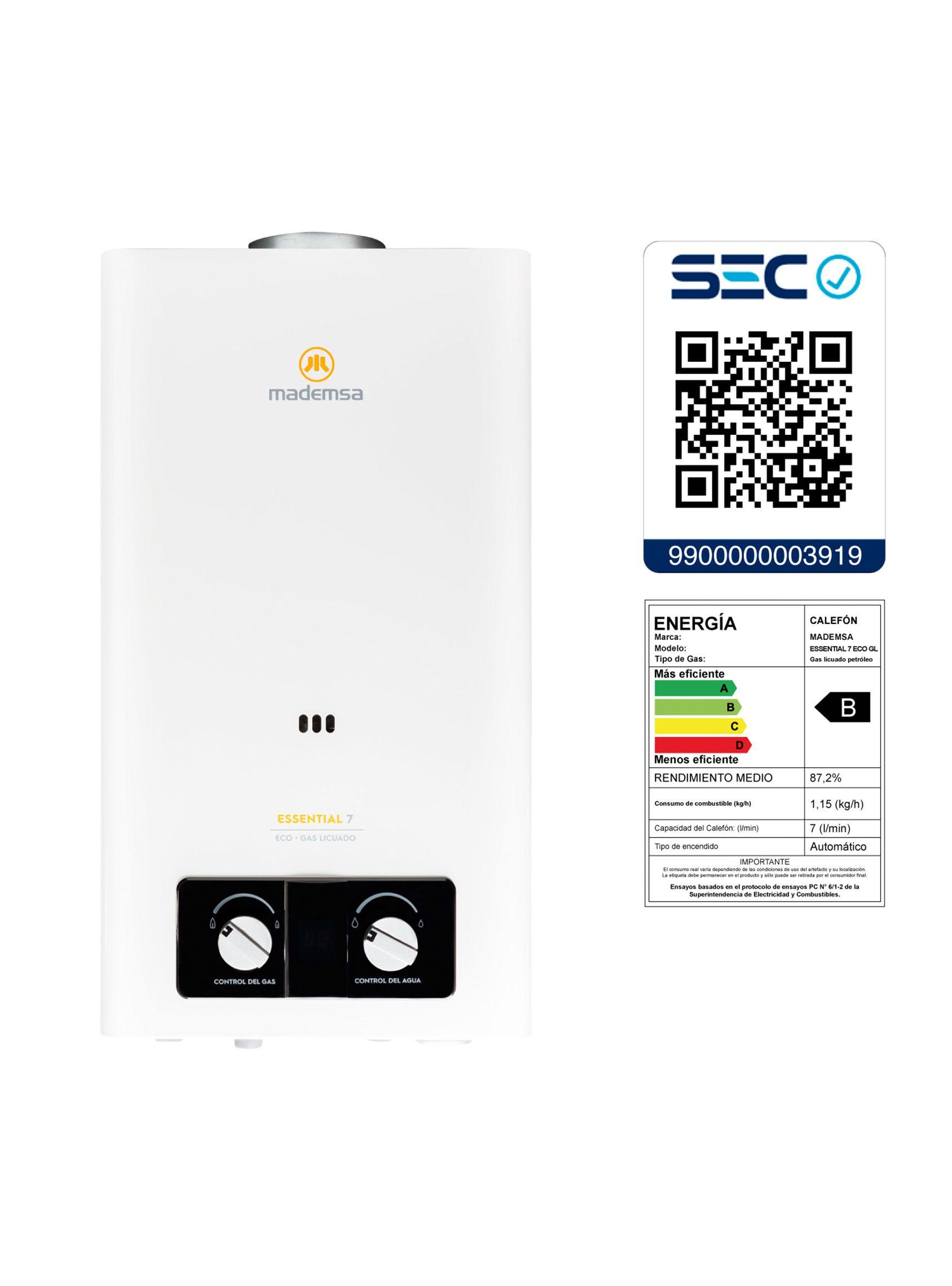 Calefont Gas Licuado 7 Litros Tiro Natural Essential Eco-1