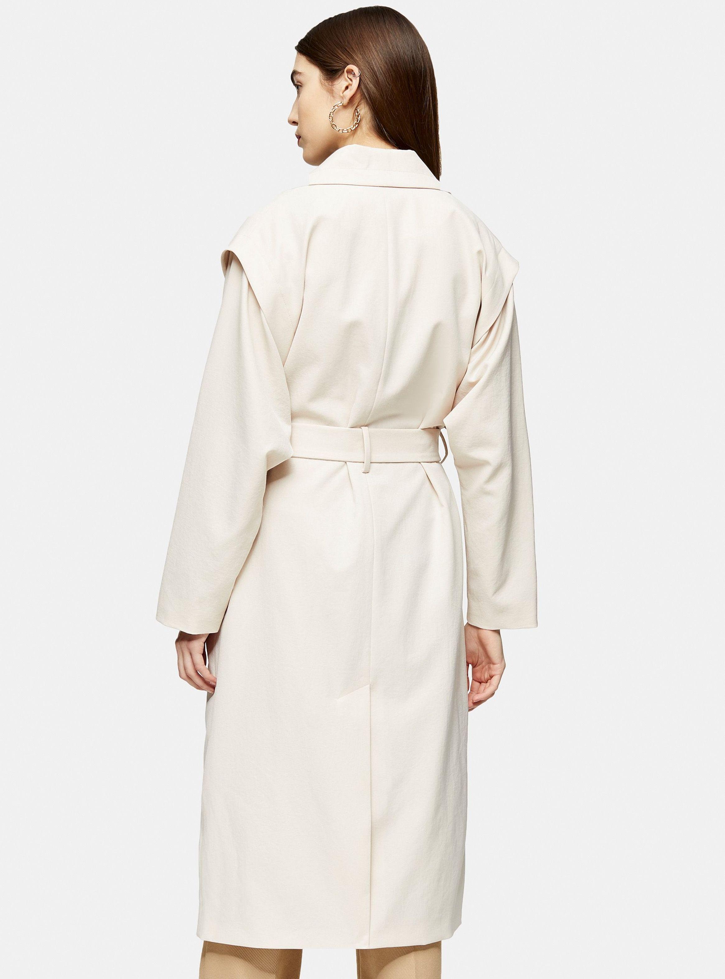 Abrigo Cream Lipped Shoulder Duster Topshop-1