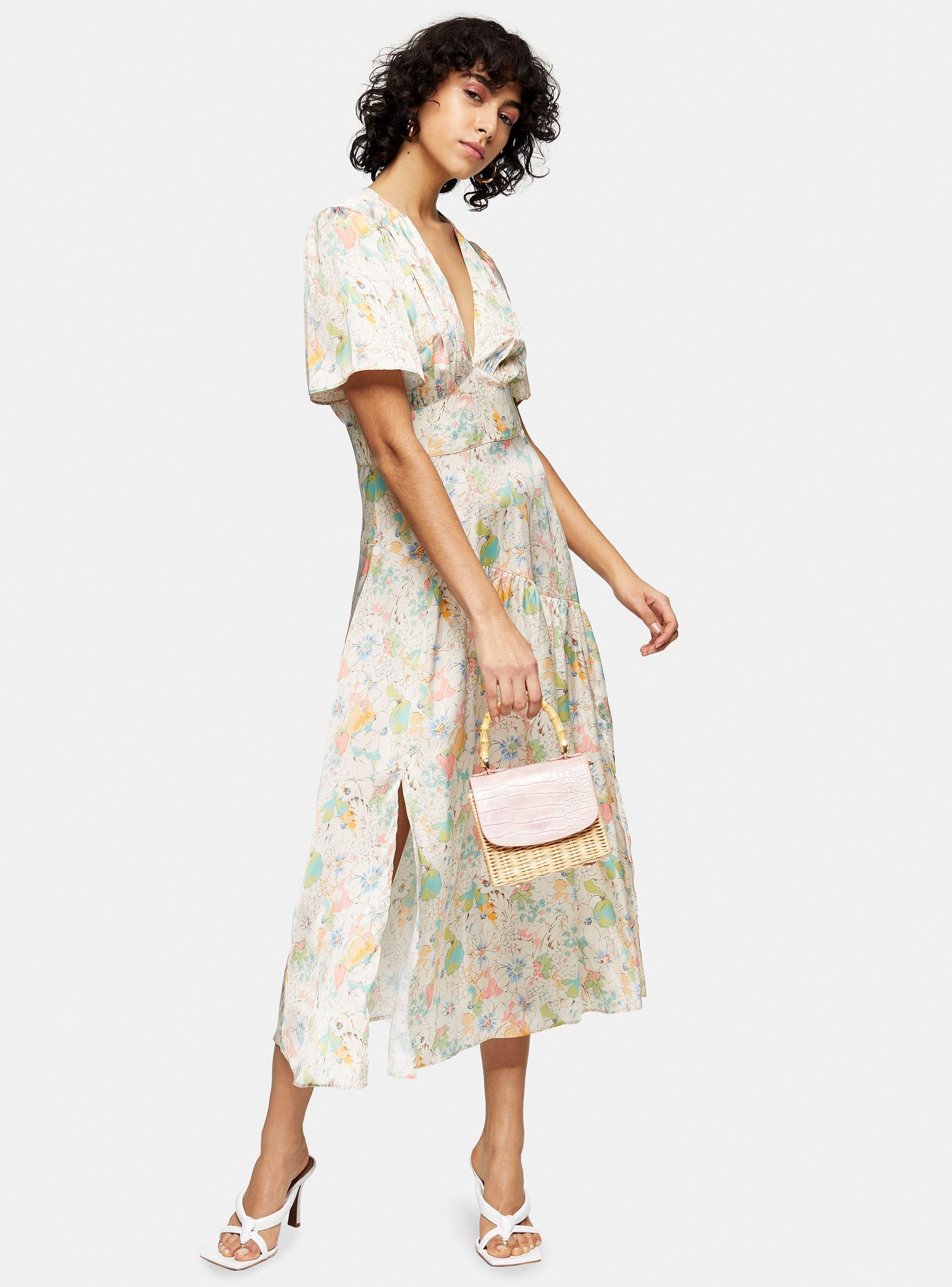 Vestido Topshop Midi Willow Floral Print-1
