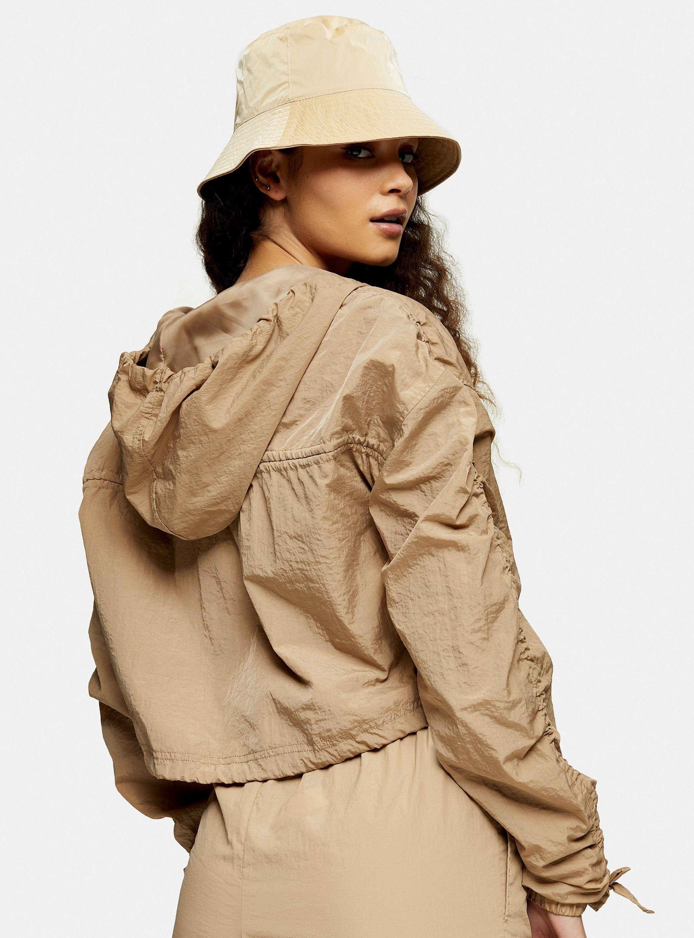 Chaqueta Beige Shell Cropped Topshop-1