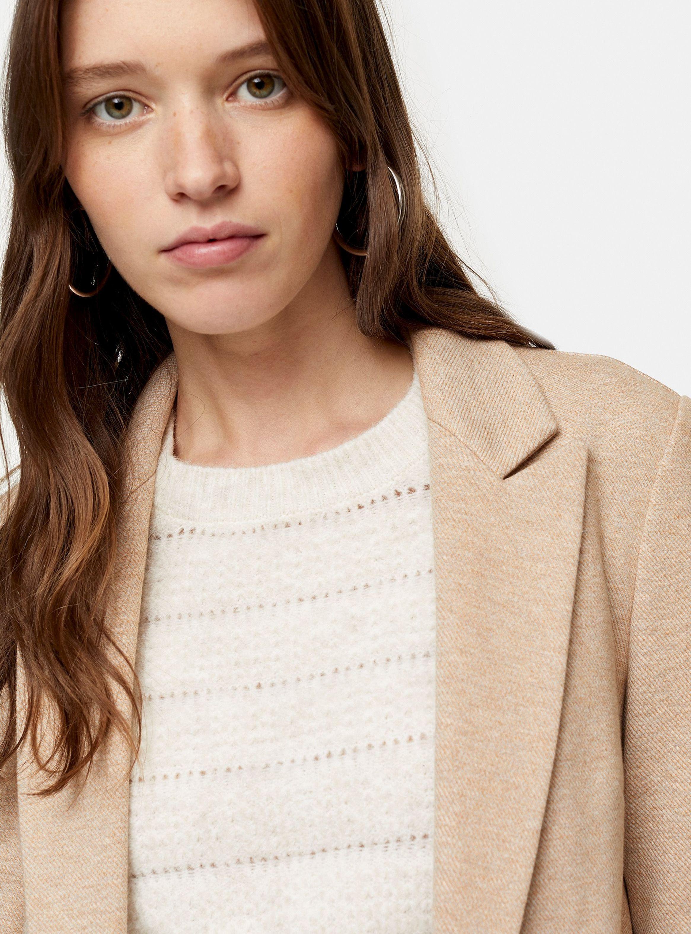Blazer Tan Slouch Double Breasted Topshop-2