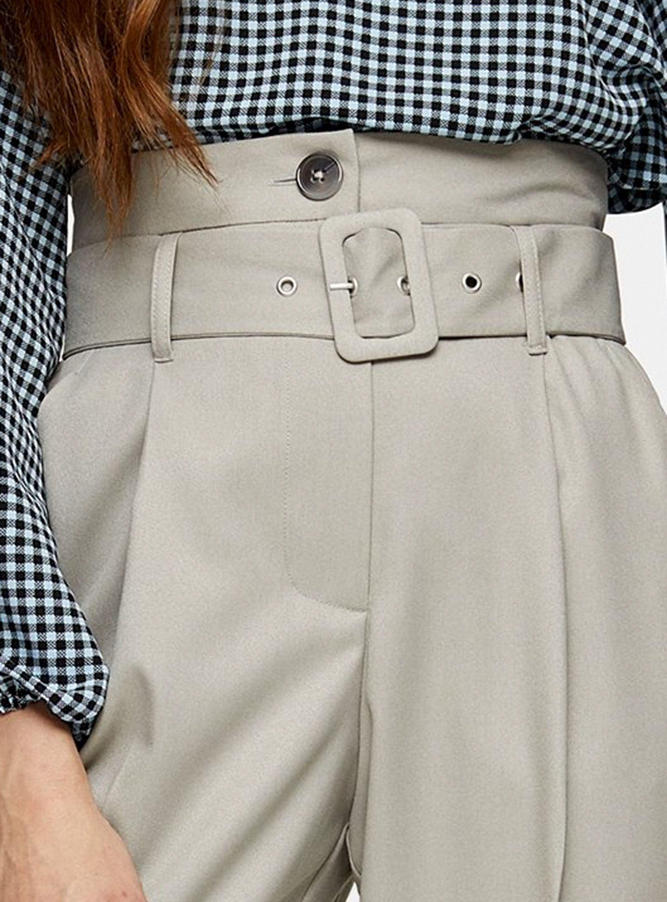 Pantalón Light Grey High Waist Belted Peg-2