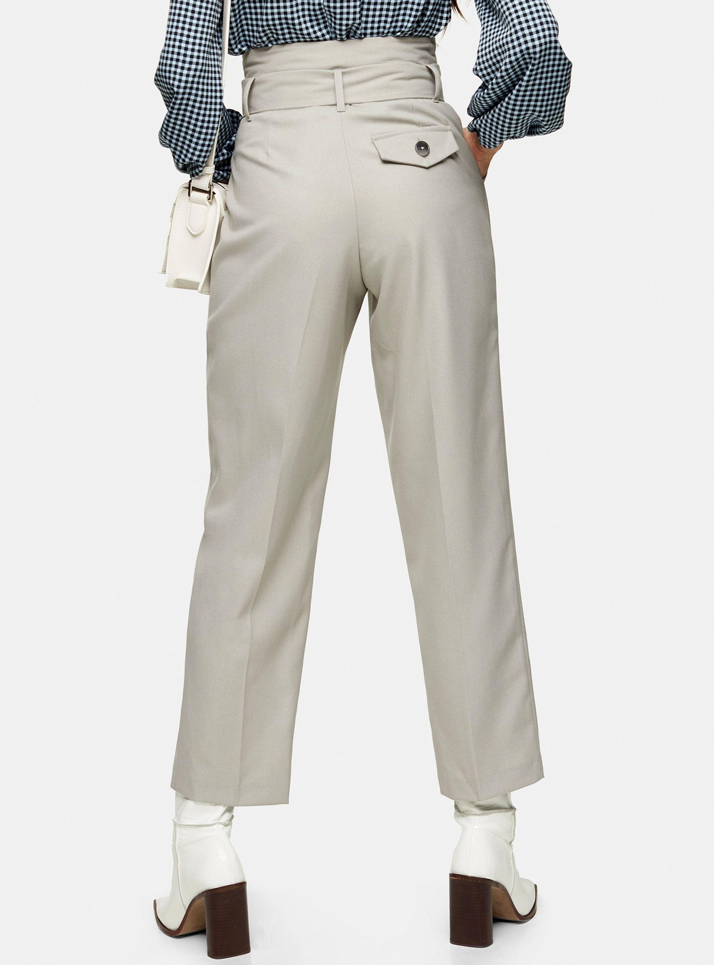 Pantalón Light Grey High Waist Belted Peg-1