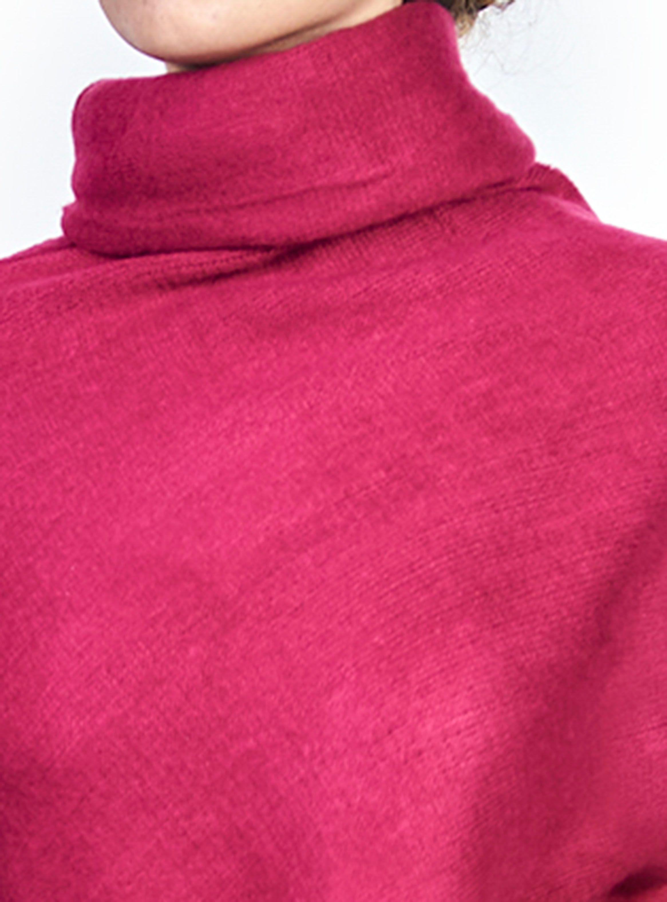 Poncho Humana Cuello Alpaca Burdeo-2