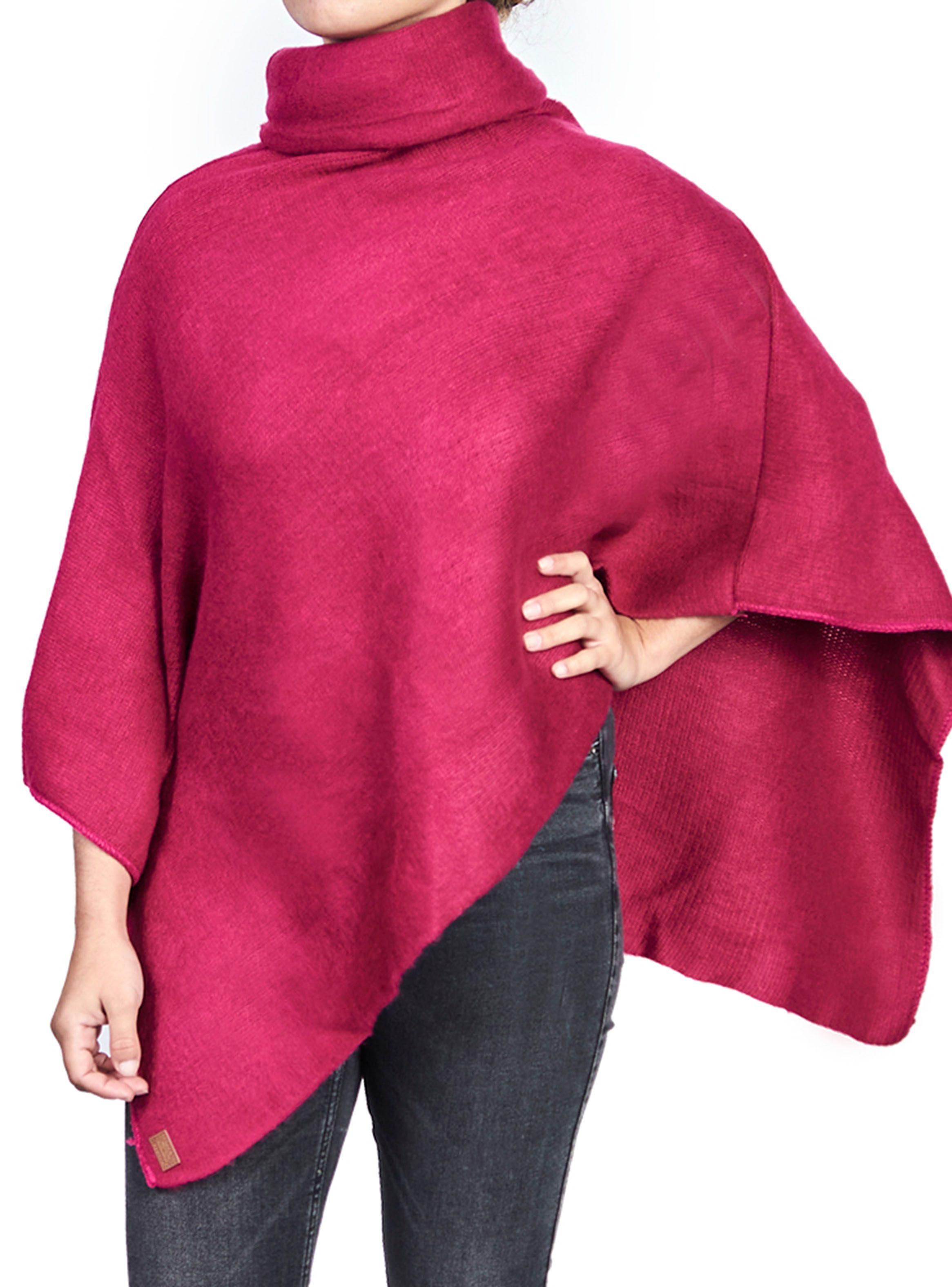 Poncho Humana Cuello Alpaca Burdeo-0