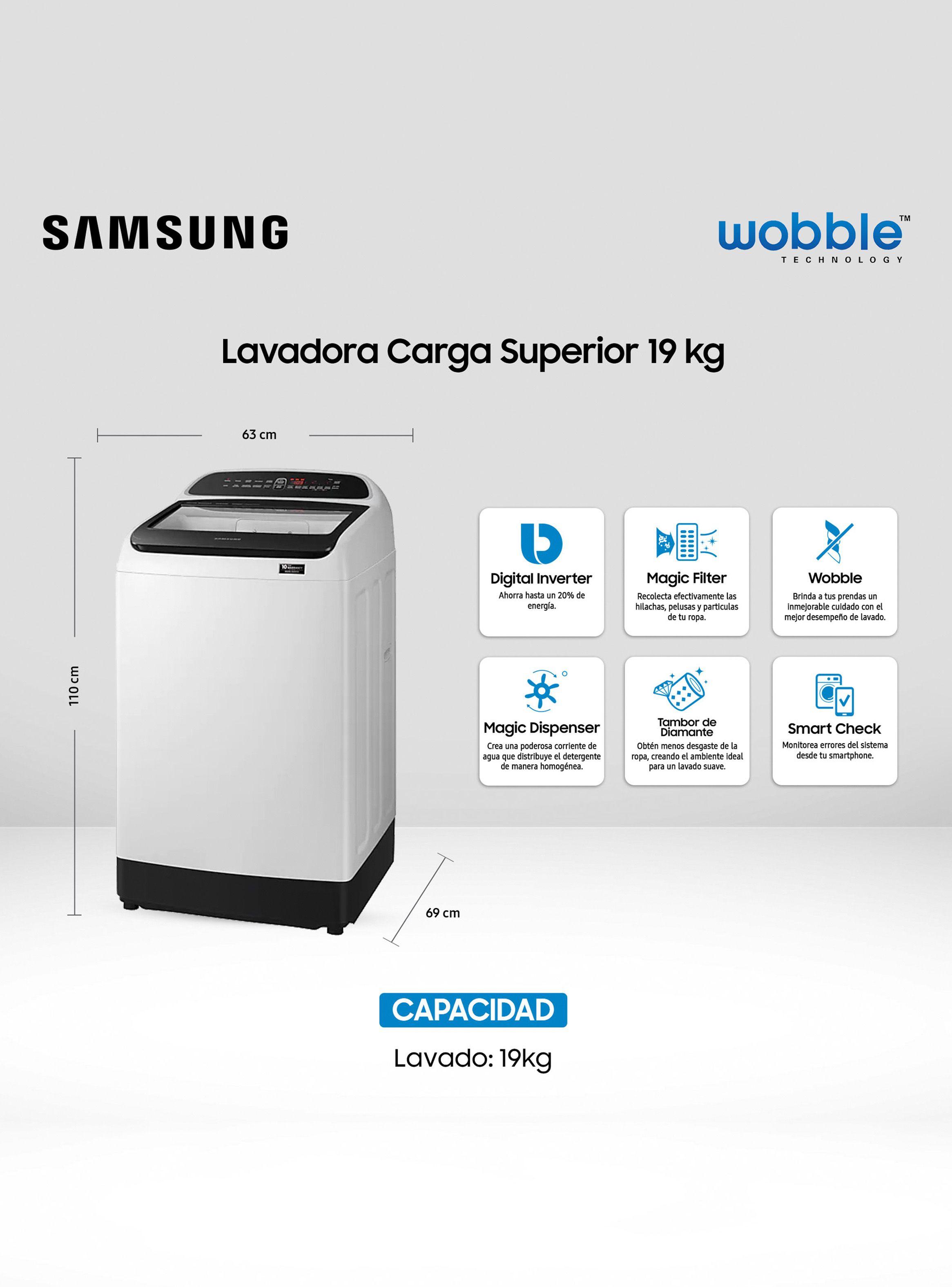 Lavadora de Carga Superior 19 kg WA19T6260BW/ZS Blanco-5