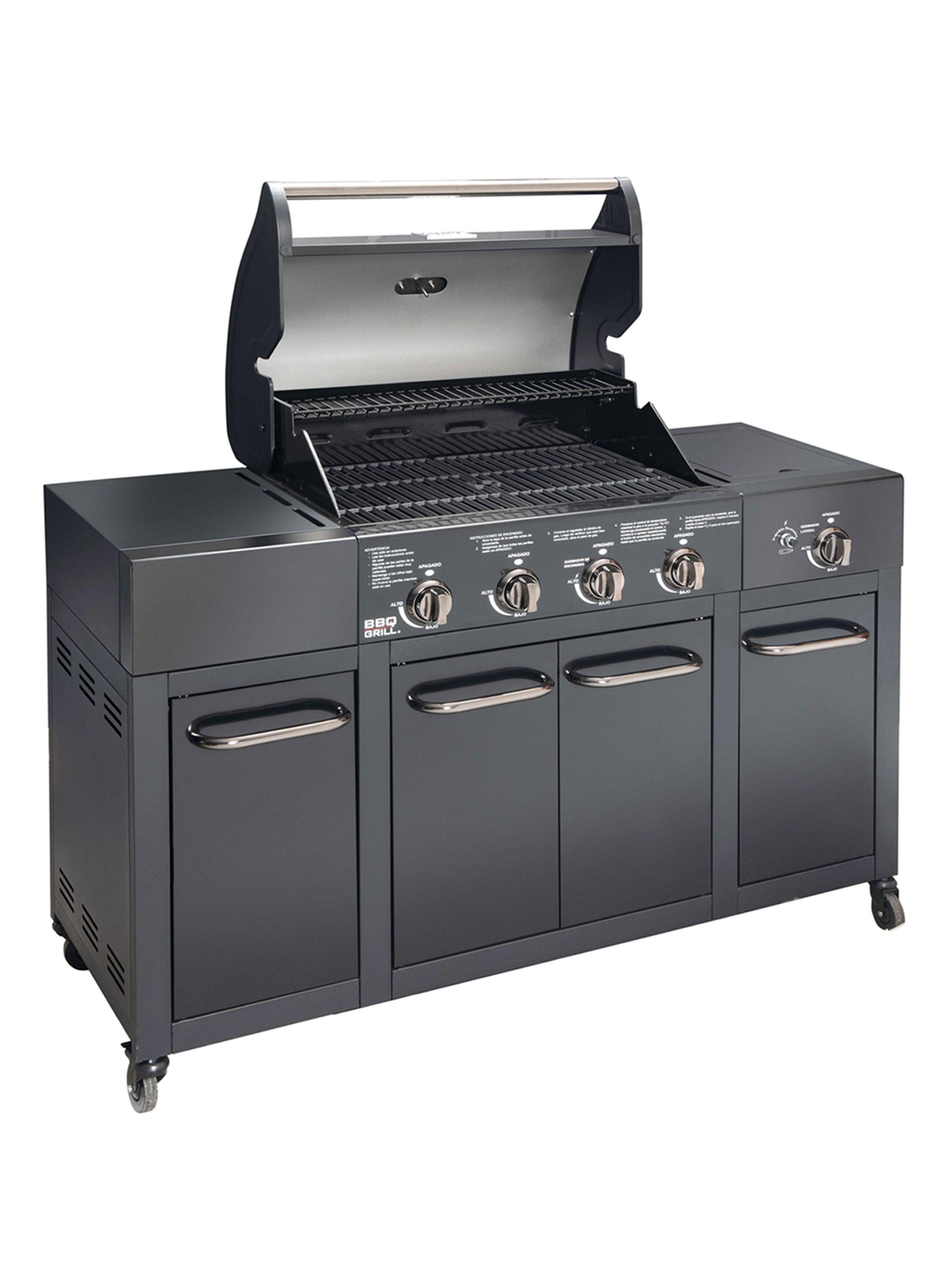 Parrilla a Gas Buffalo Black 4 Quemadores + Lateral-1