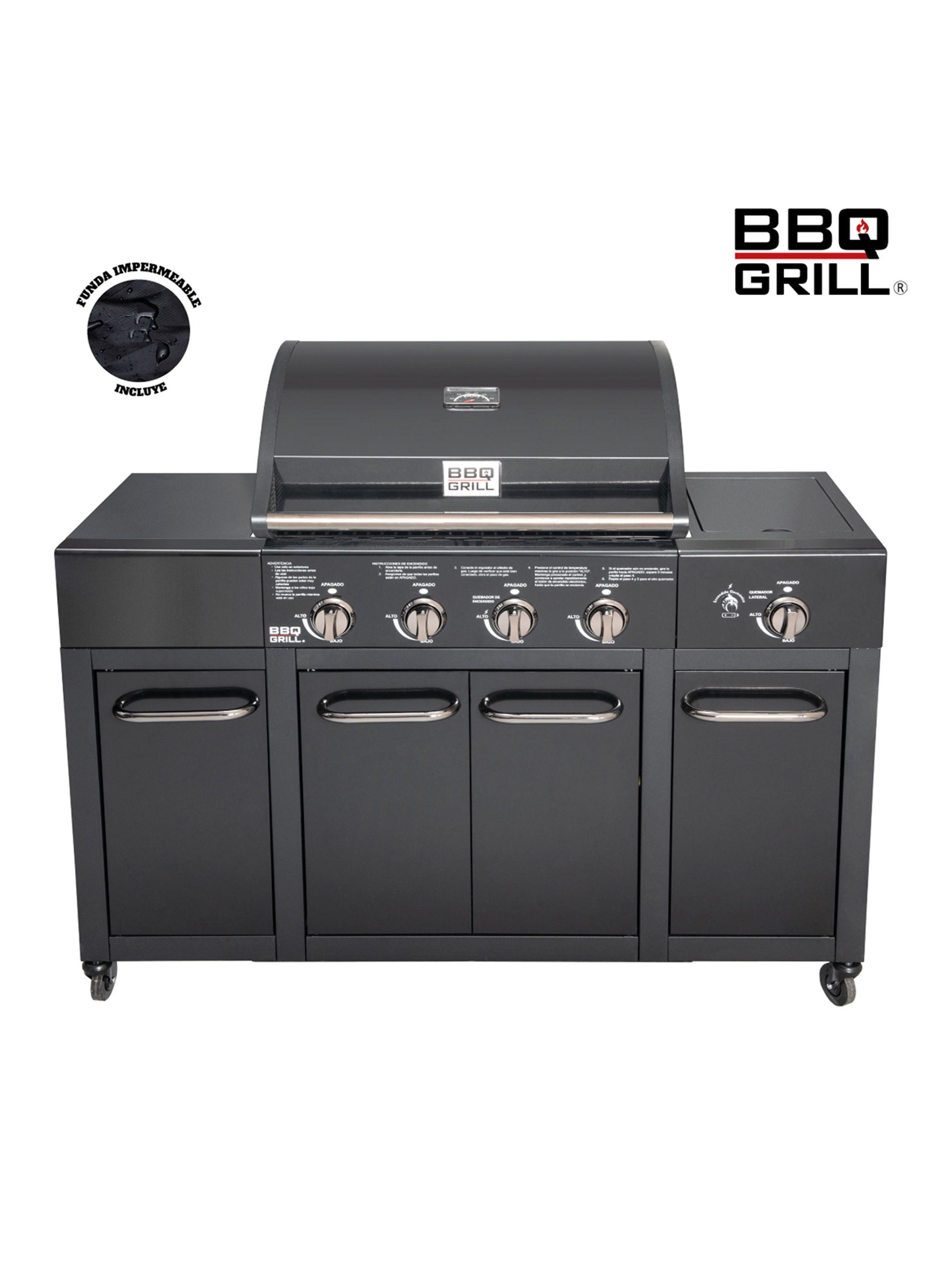 Parrilla a Gas Buffalo Black 4 Quemadores + Lateral-0