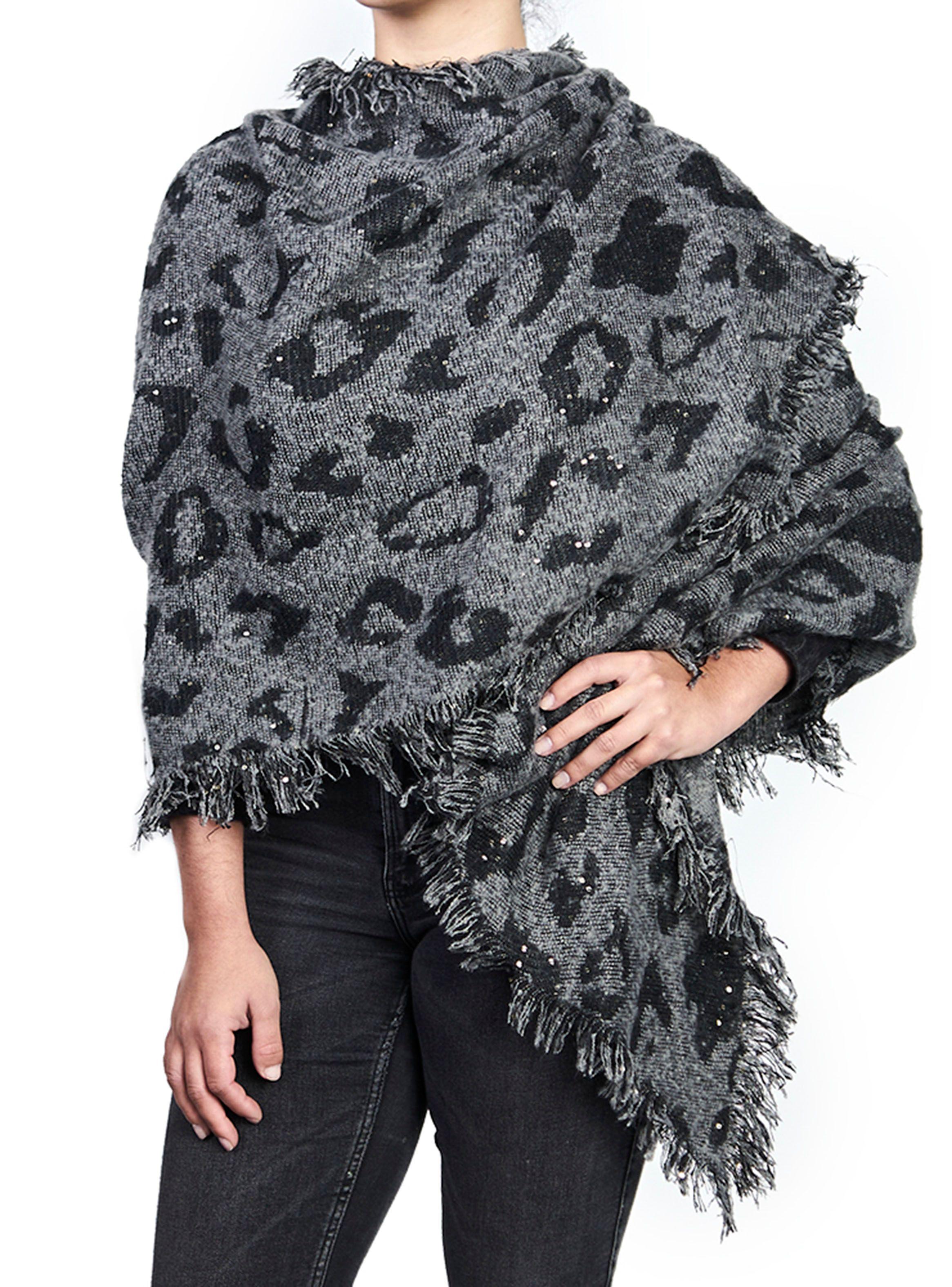 Manta Humana Leopardo Gris-0