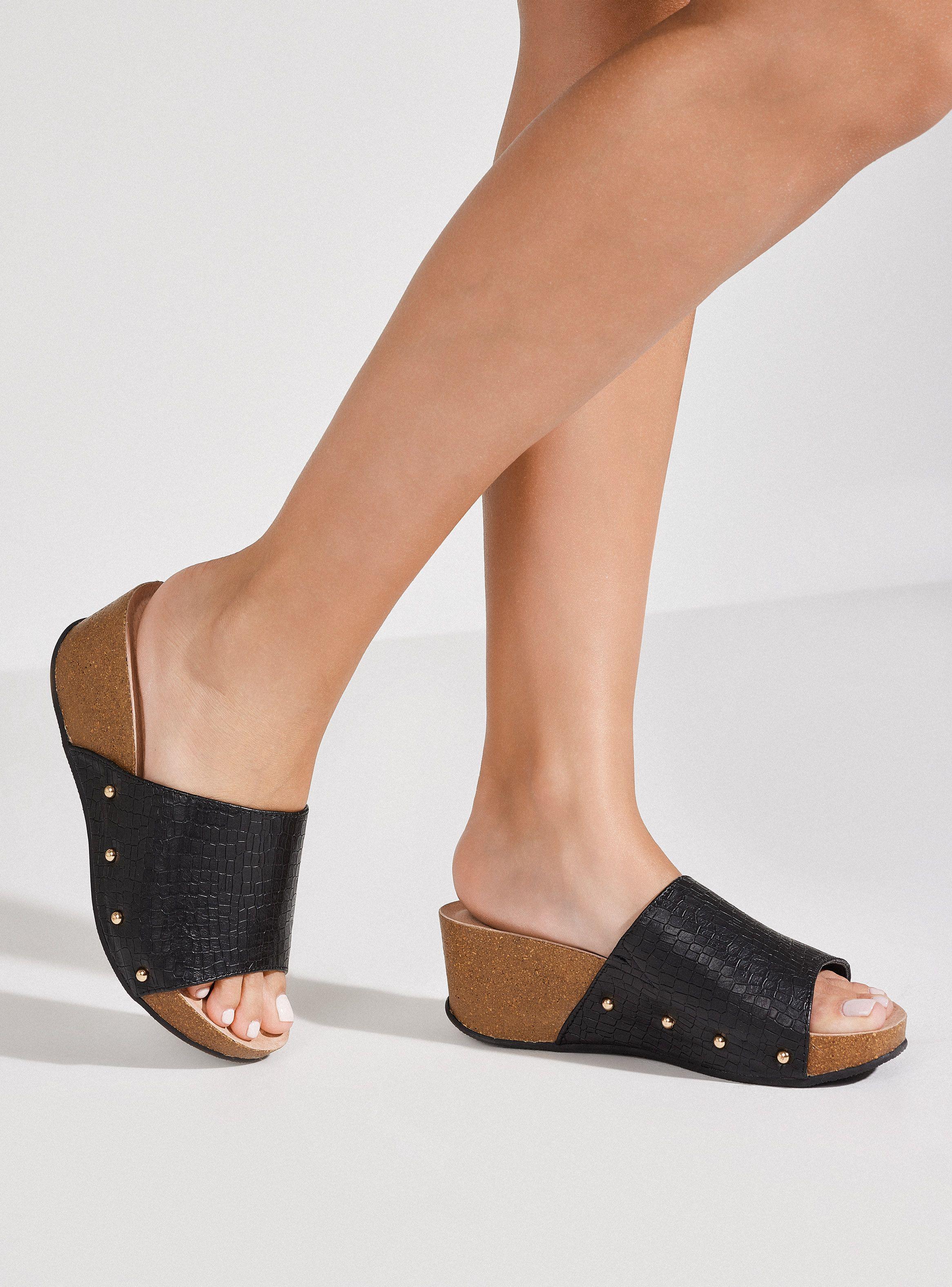 Sandalia Textura Croco Mujer-0