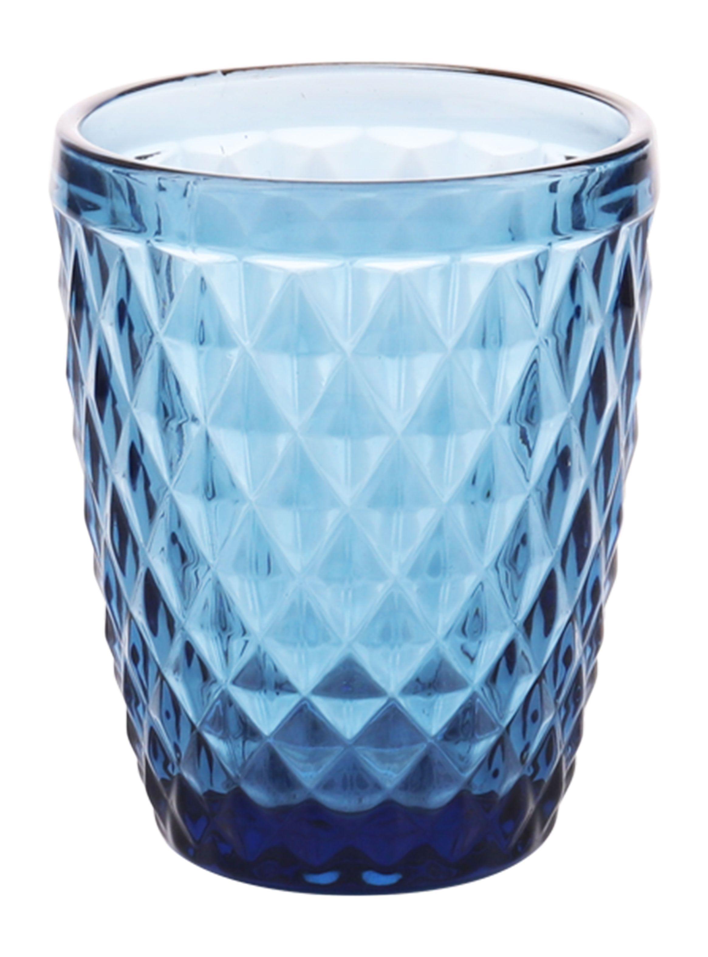 Set 4 Vasos Bajos Diamante Azul 240 ml-1