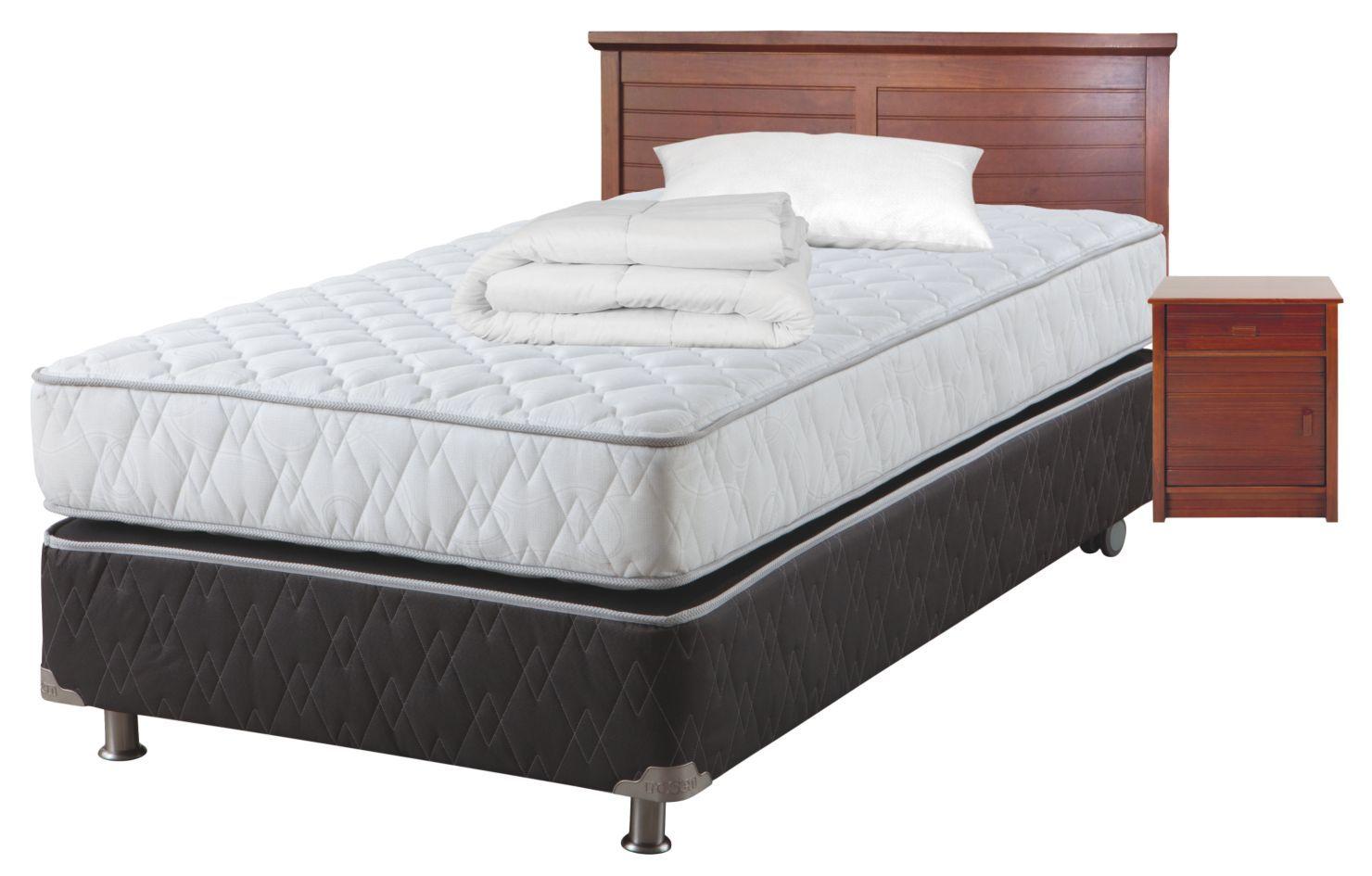 Box Spring Ergo-T 1,5 Plazas + Set Greco + Plumón y Almohadas-0