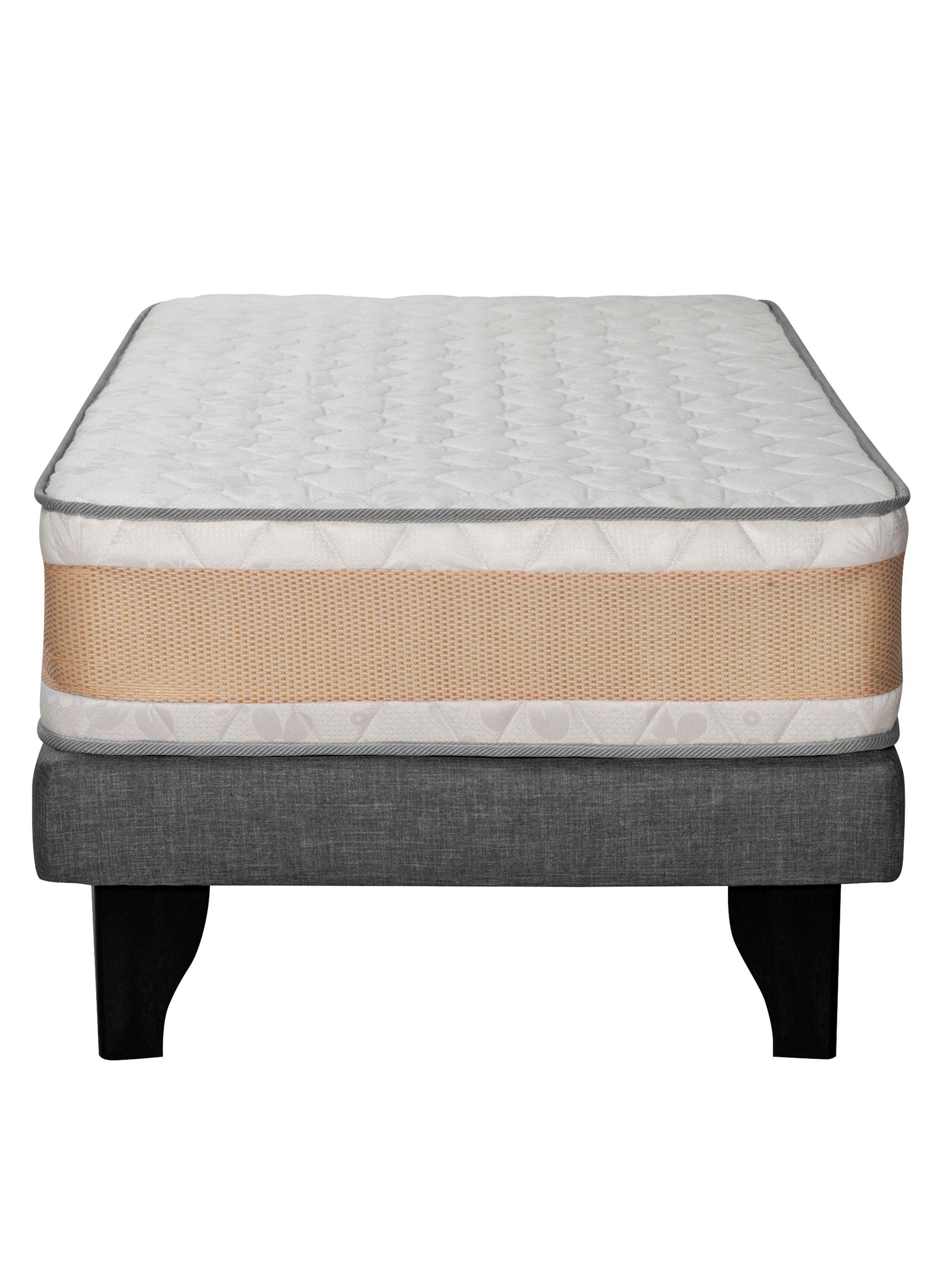 Cama Europea Premium 1 Plaza Gris-0