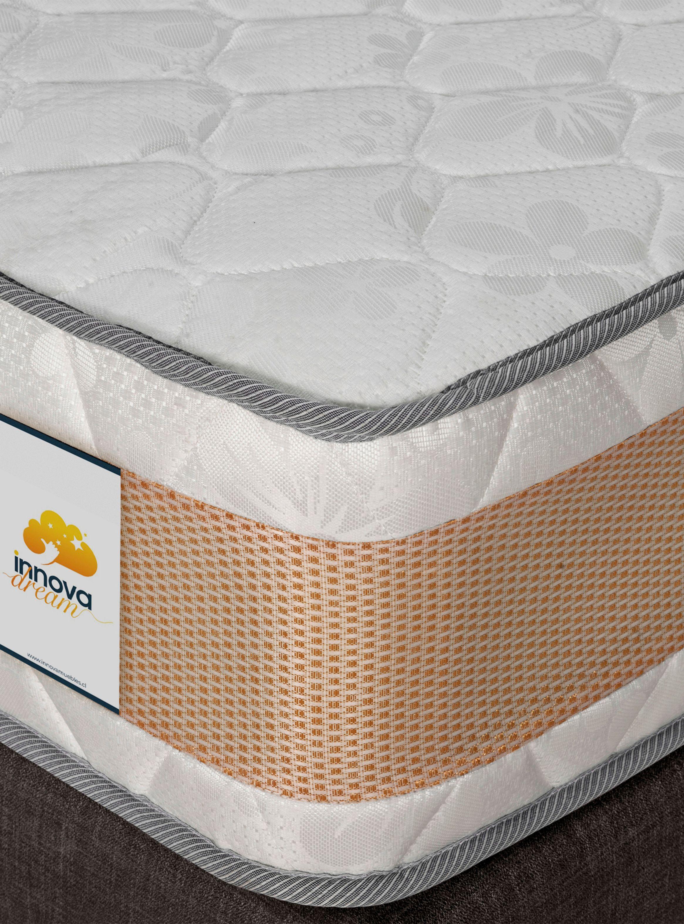 Cama Europea Premium 1 Plazas + Respaldo Chocolate-2