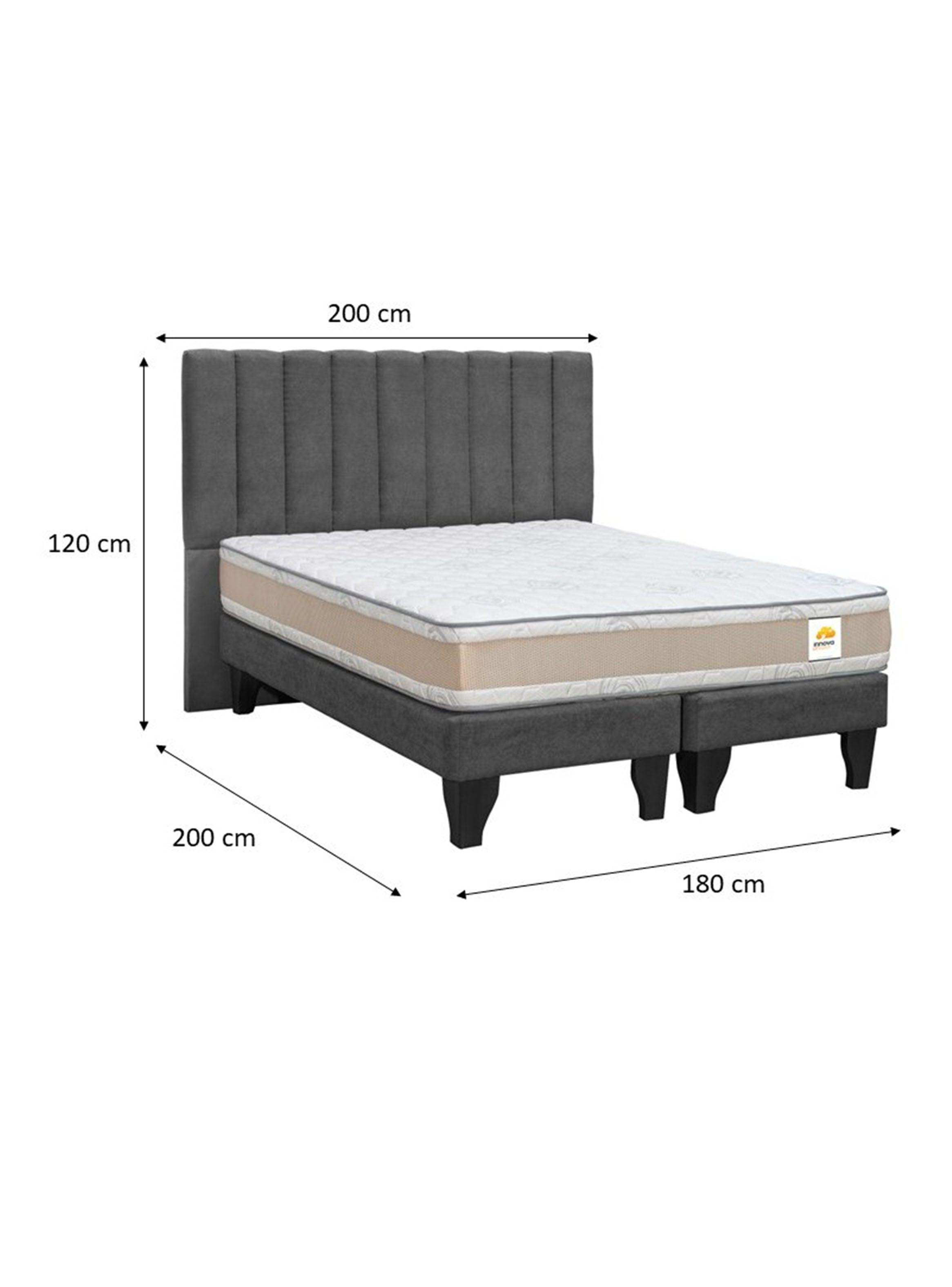 Cama Europea Premium King + Respaldo Beige-1
