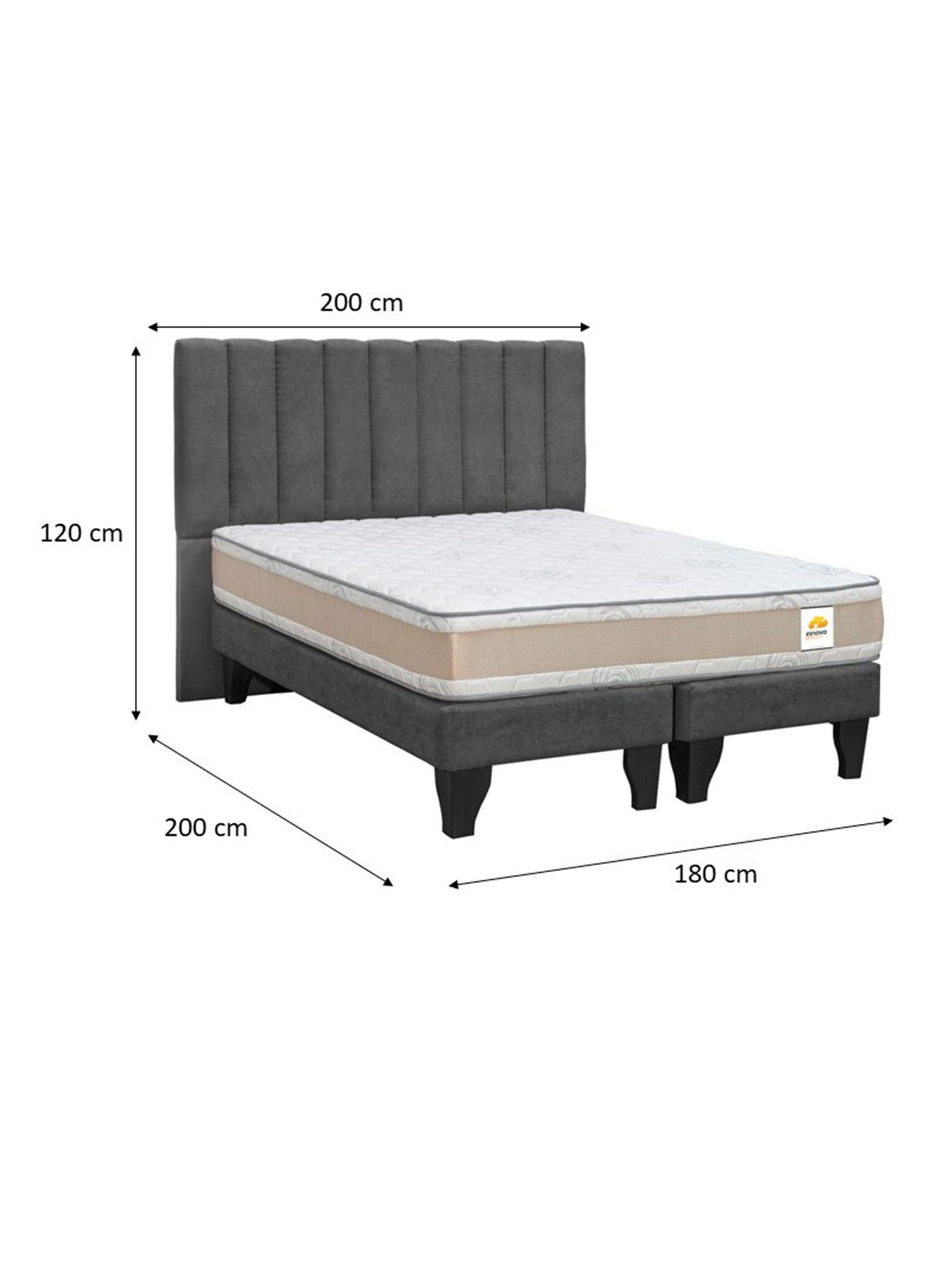 Cama Europea Premium King + Respaldo Rosa-1