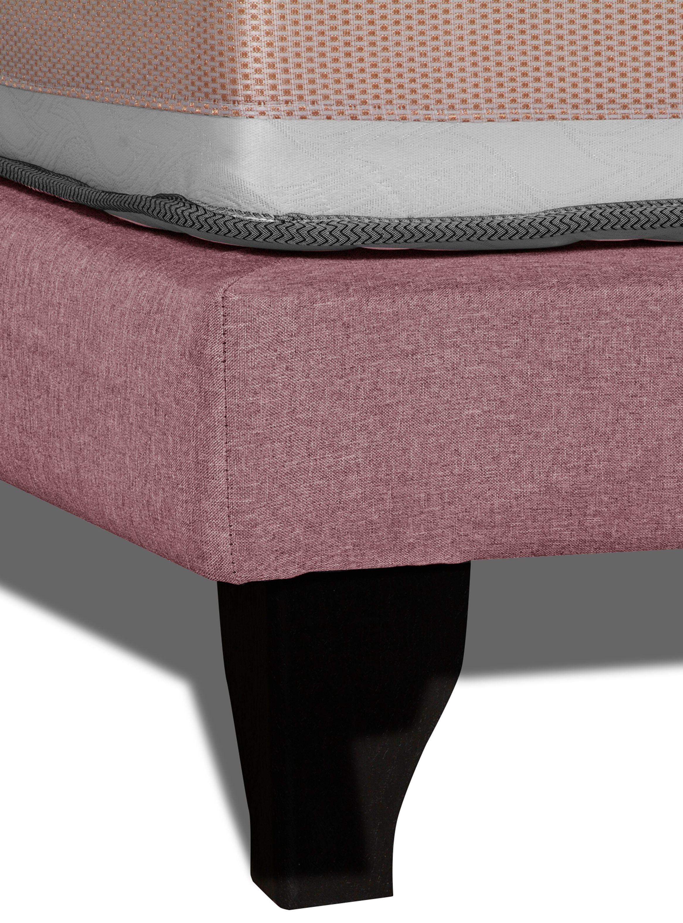 Cama Europea Premium King + Respaldo Rosa-3
