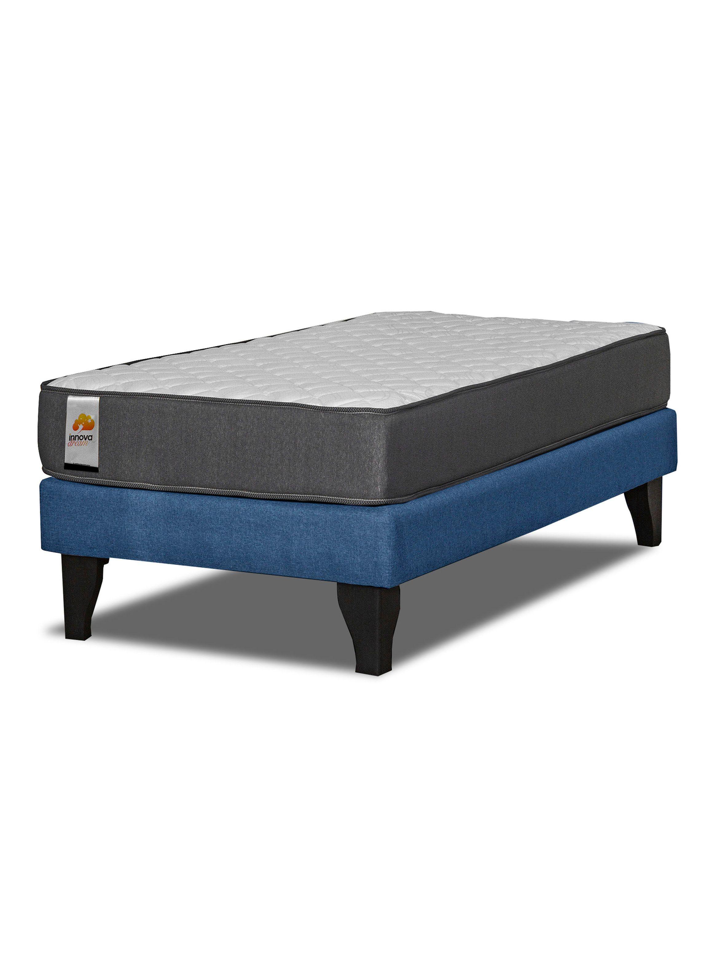 Cama Europea Silver 1.5 Plazas Azul-0