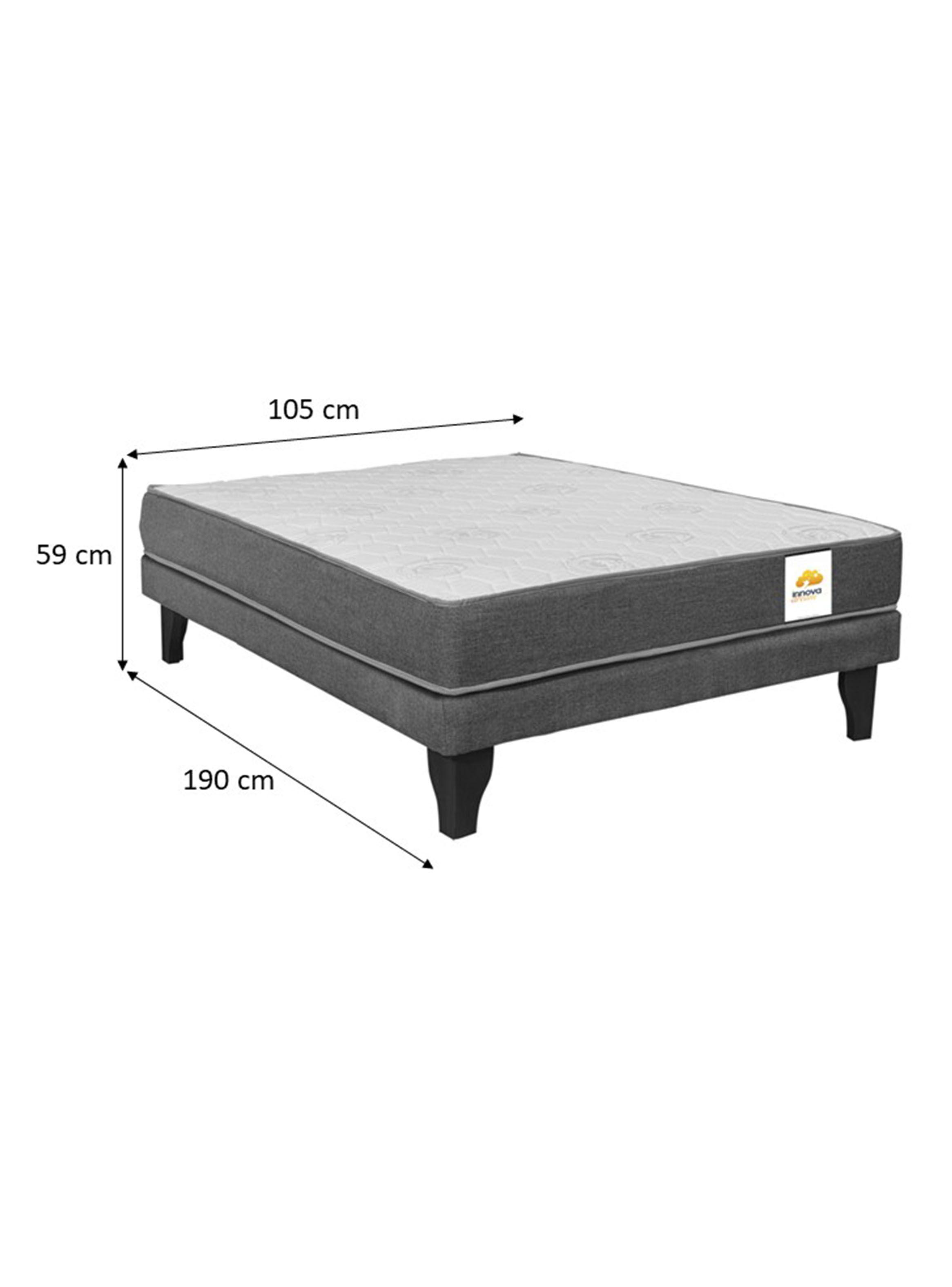 Cama Europea Silver 1.5 Plazas Beige-1