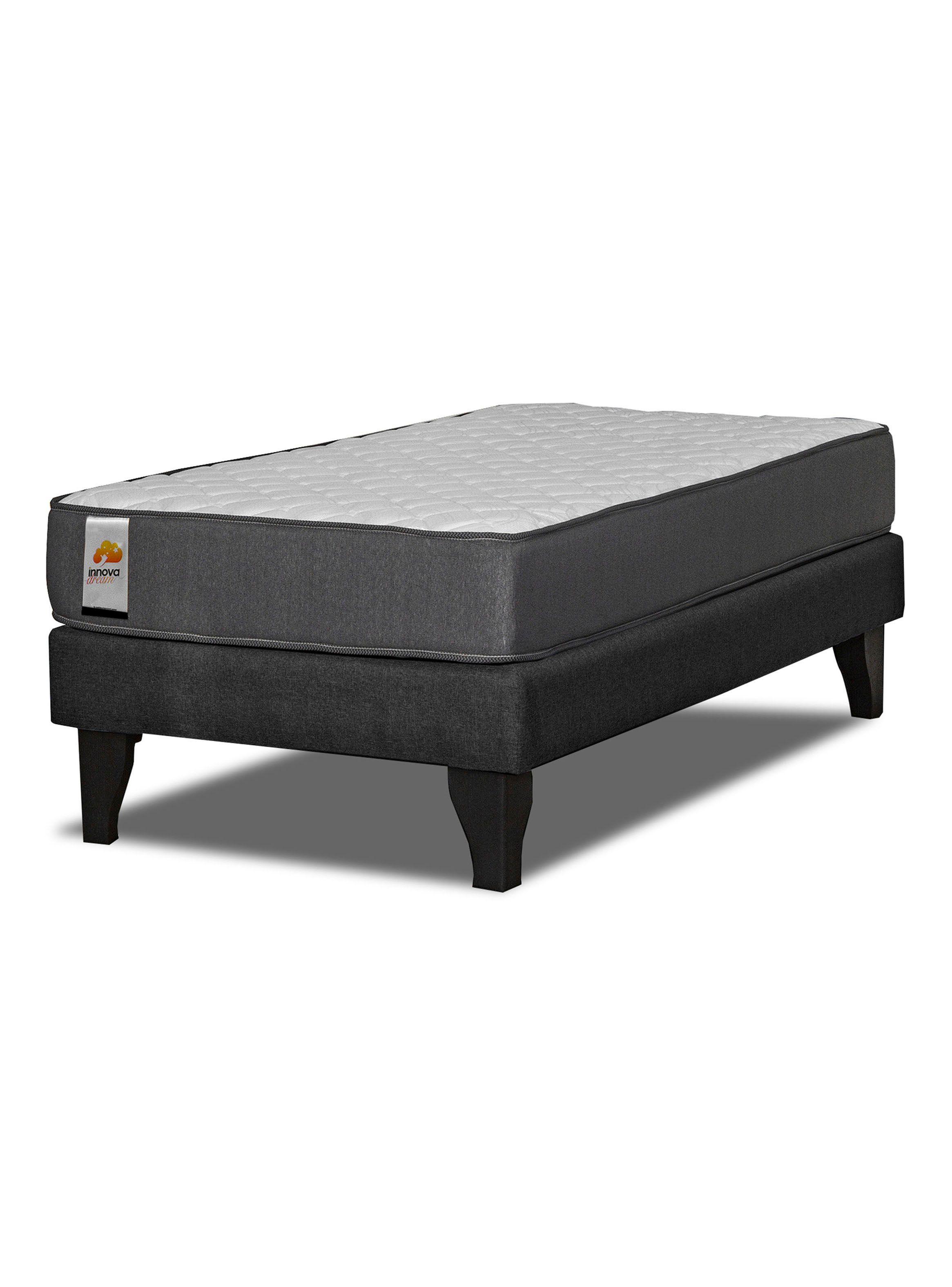 Cama Europea Silver 1.5 Plazas Negro-0