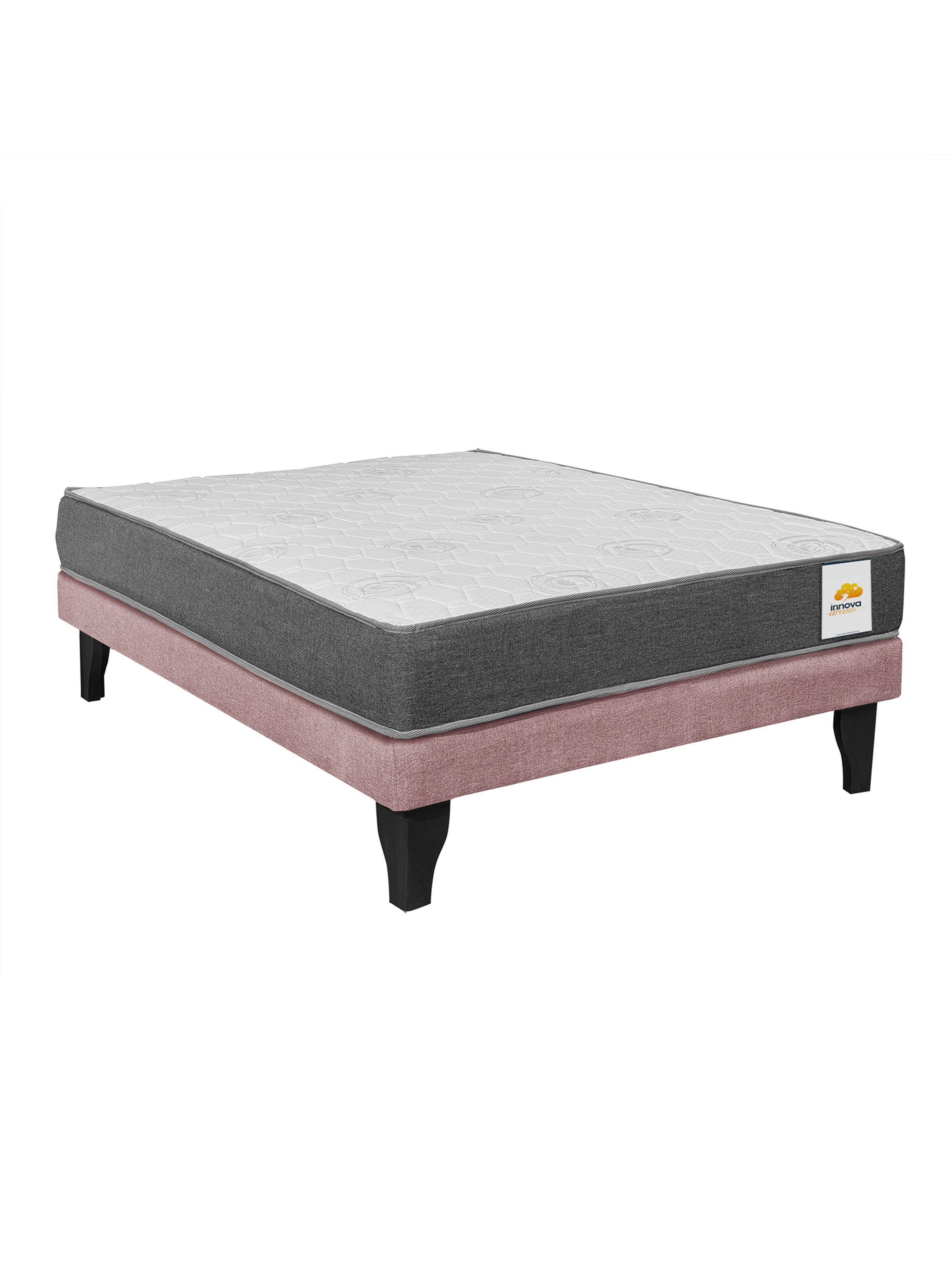 Cama Europea Silver 1.5 Plazas Rosa-0