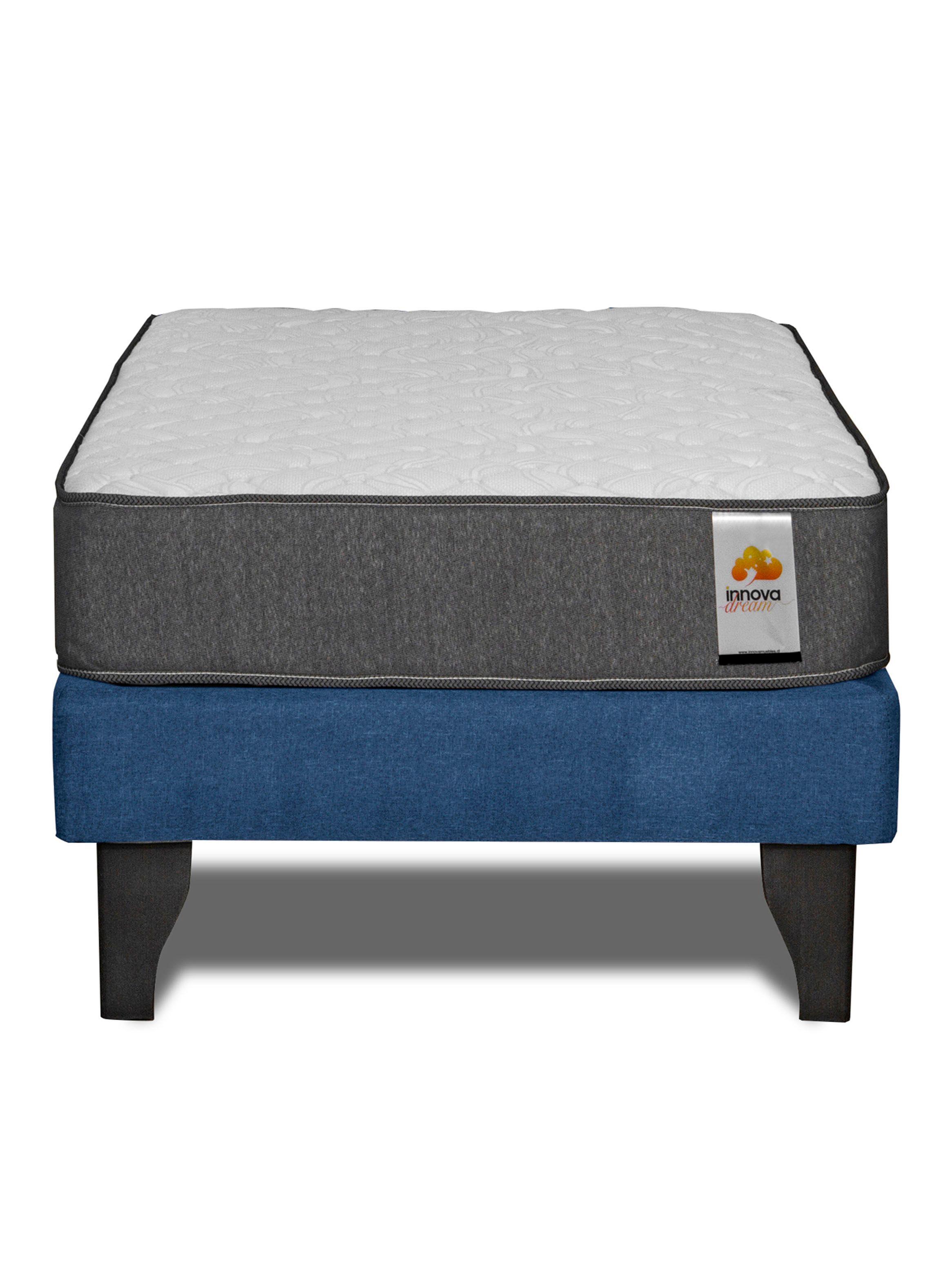 Cama Europea Silver 1 Plaza Azul-2