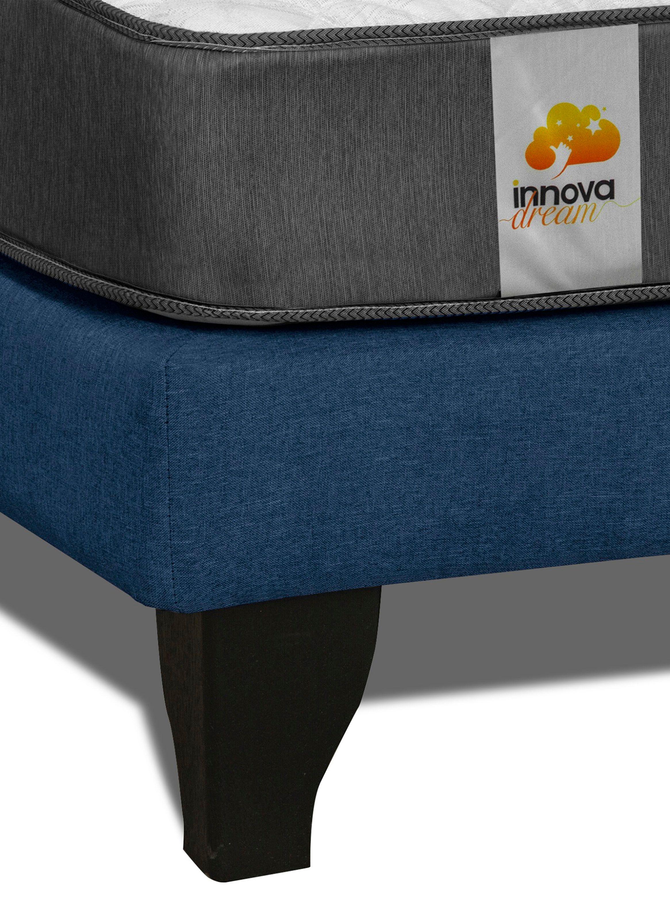 Cama Europea Silver 1 Plaza Azul-3