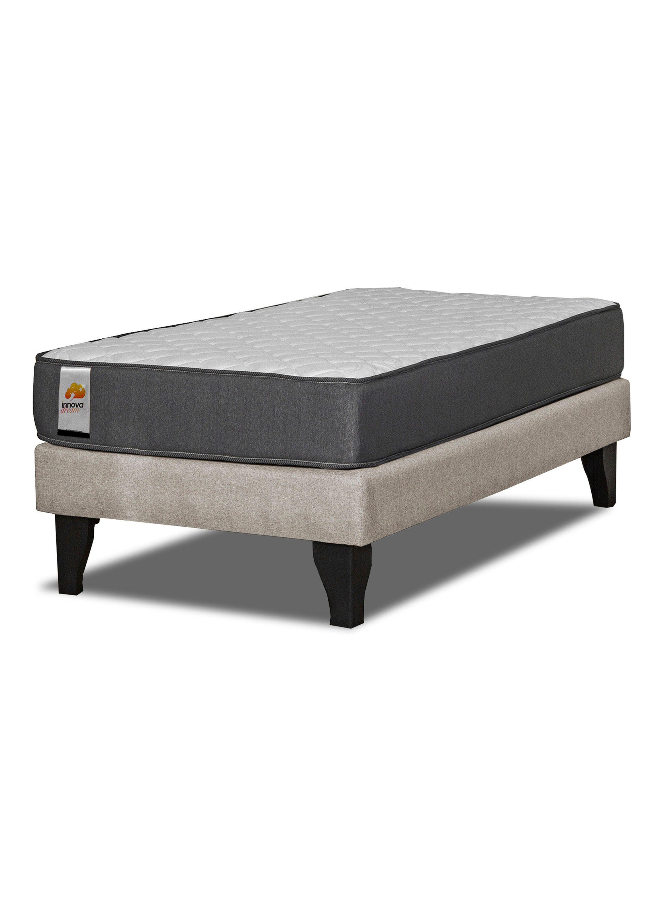 Cama Europea Silver 1 Plaza Beige-0