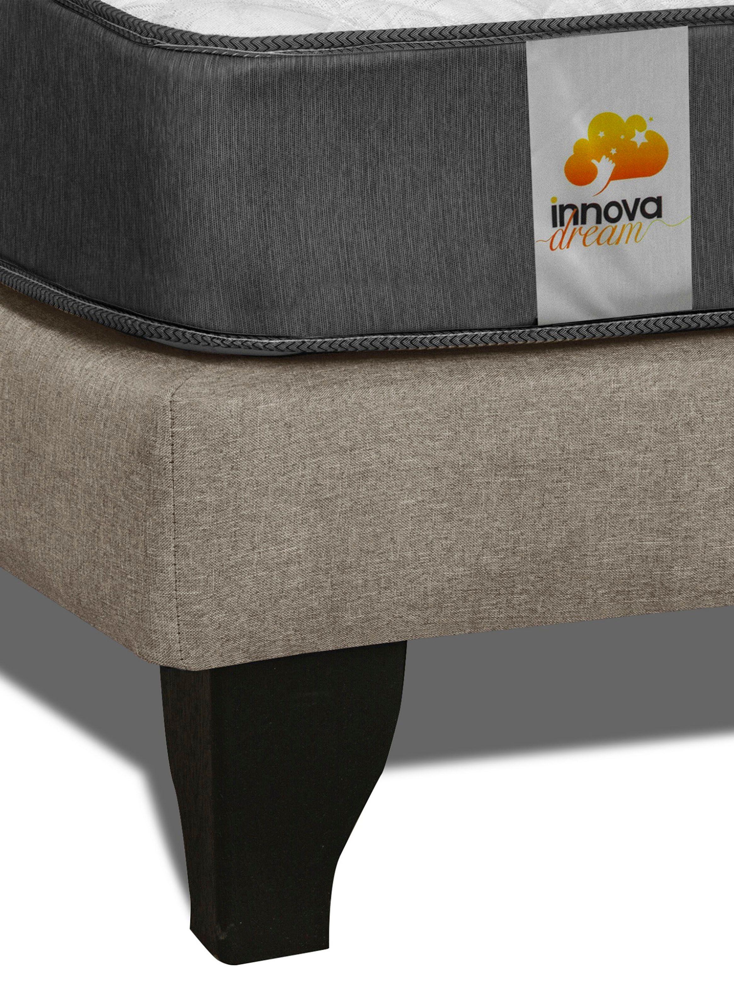 Cama Europea Silver 2 Plazas Base Dividida Beige-5