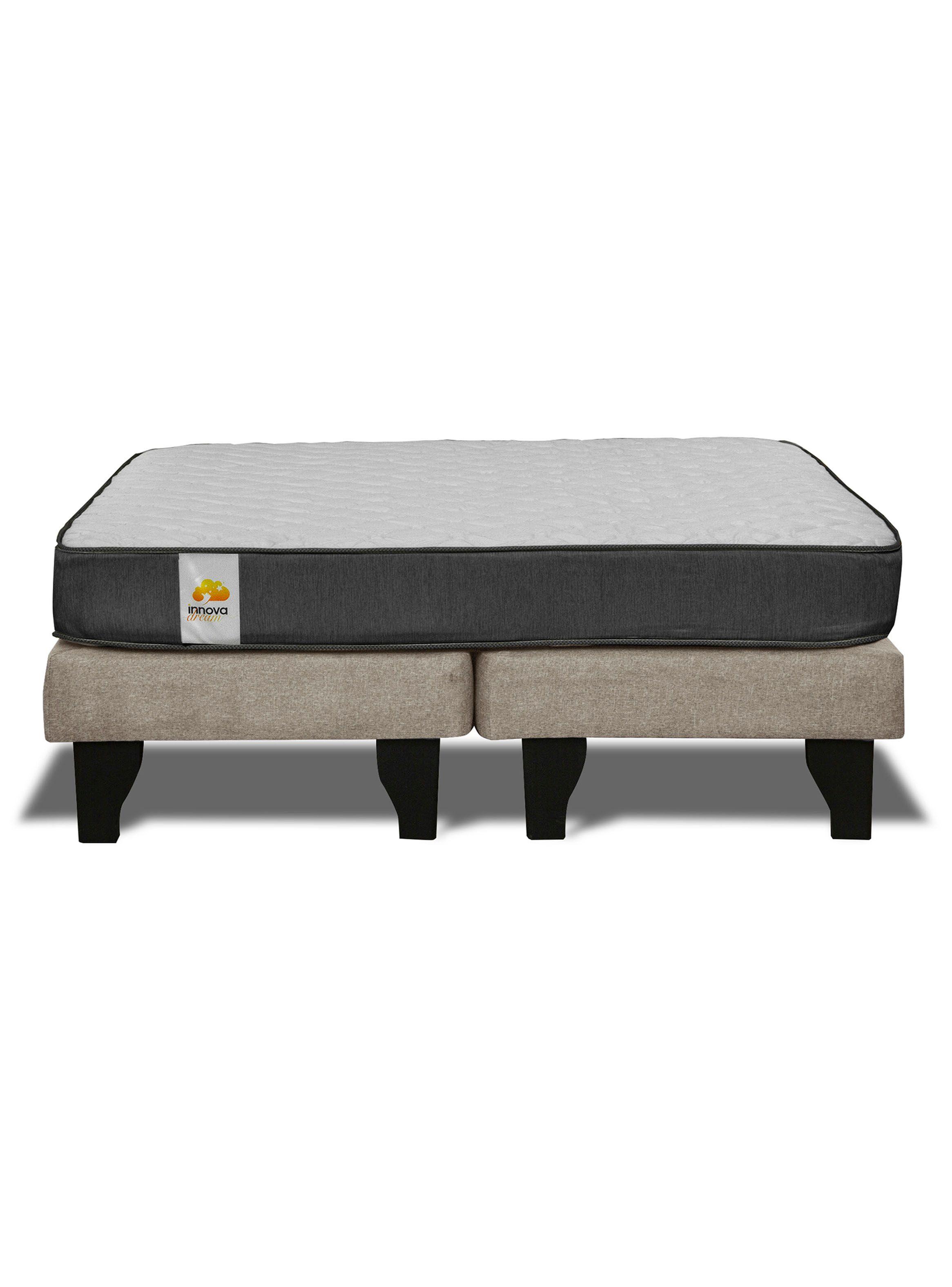 Cama Europea Silver 2 Plazas Base Dividida Beige-2