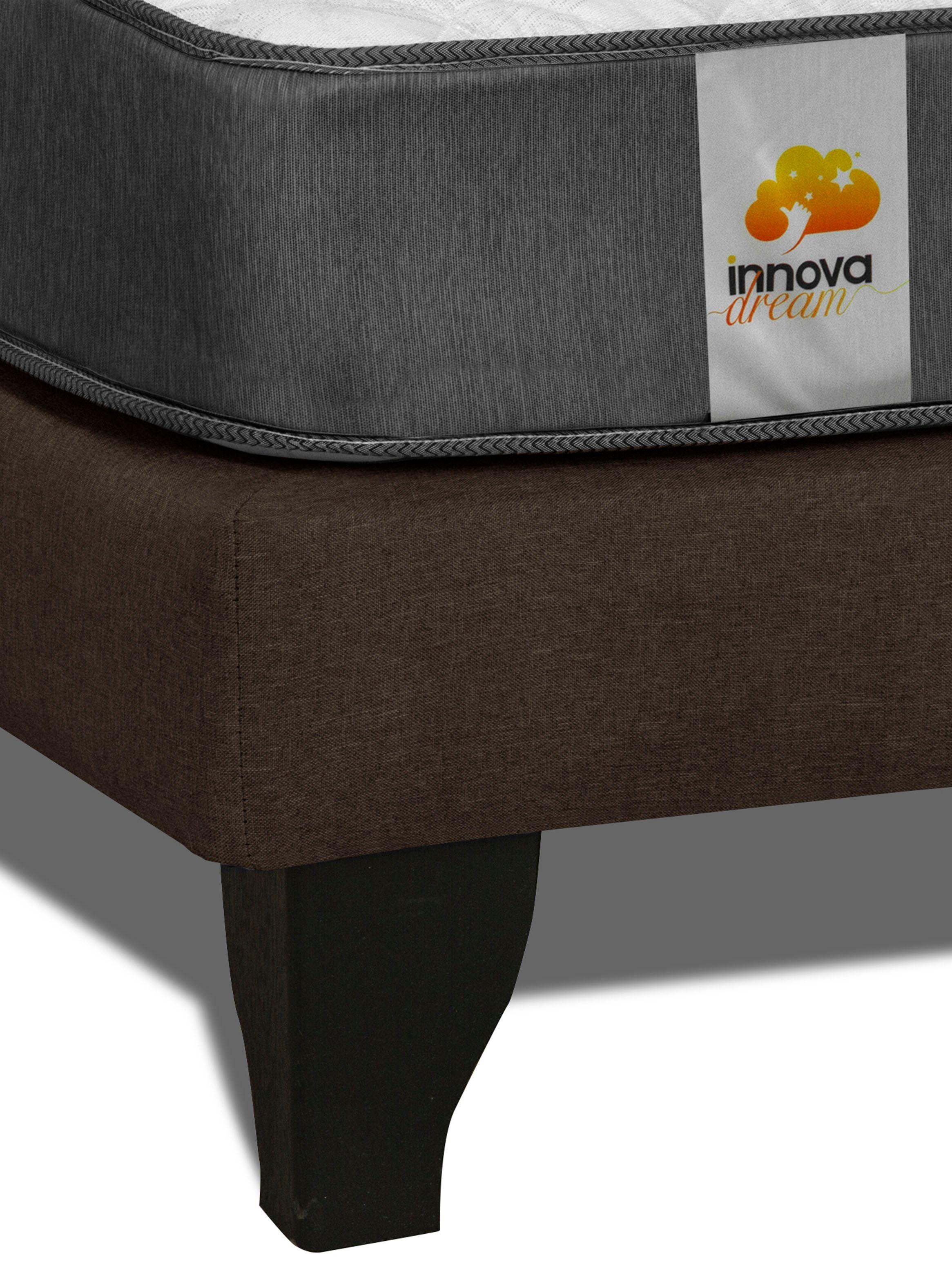 Cama Europea Silver 2 Plazas Base Dividida Chocolate-5