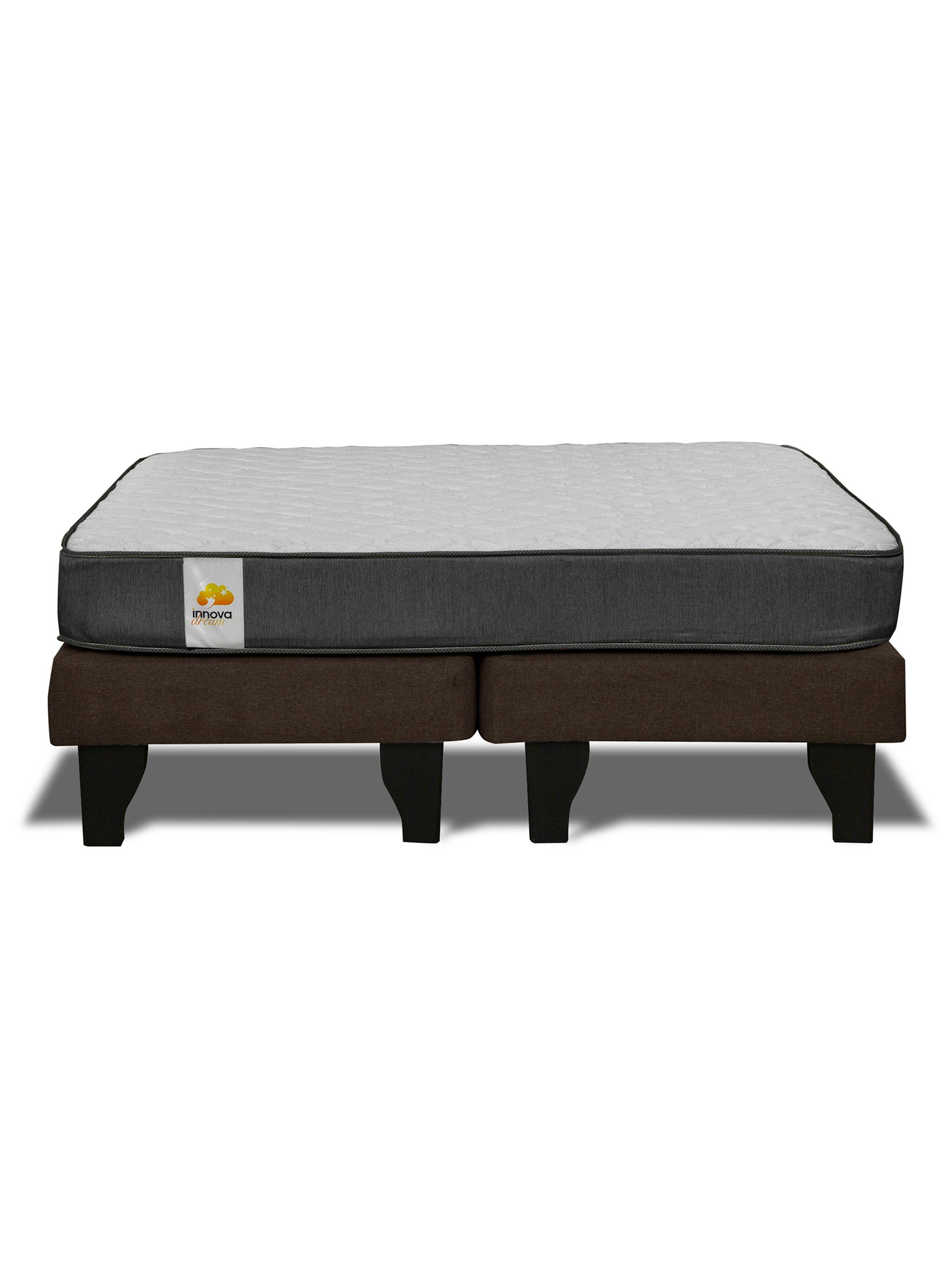 Cama Europea Silver 2 Plazas Base Dividida Chocolate-2