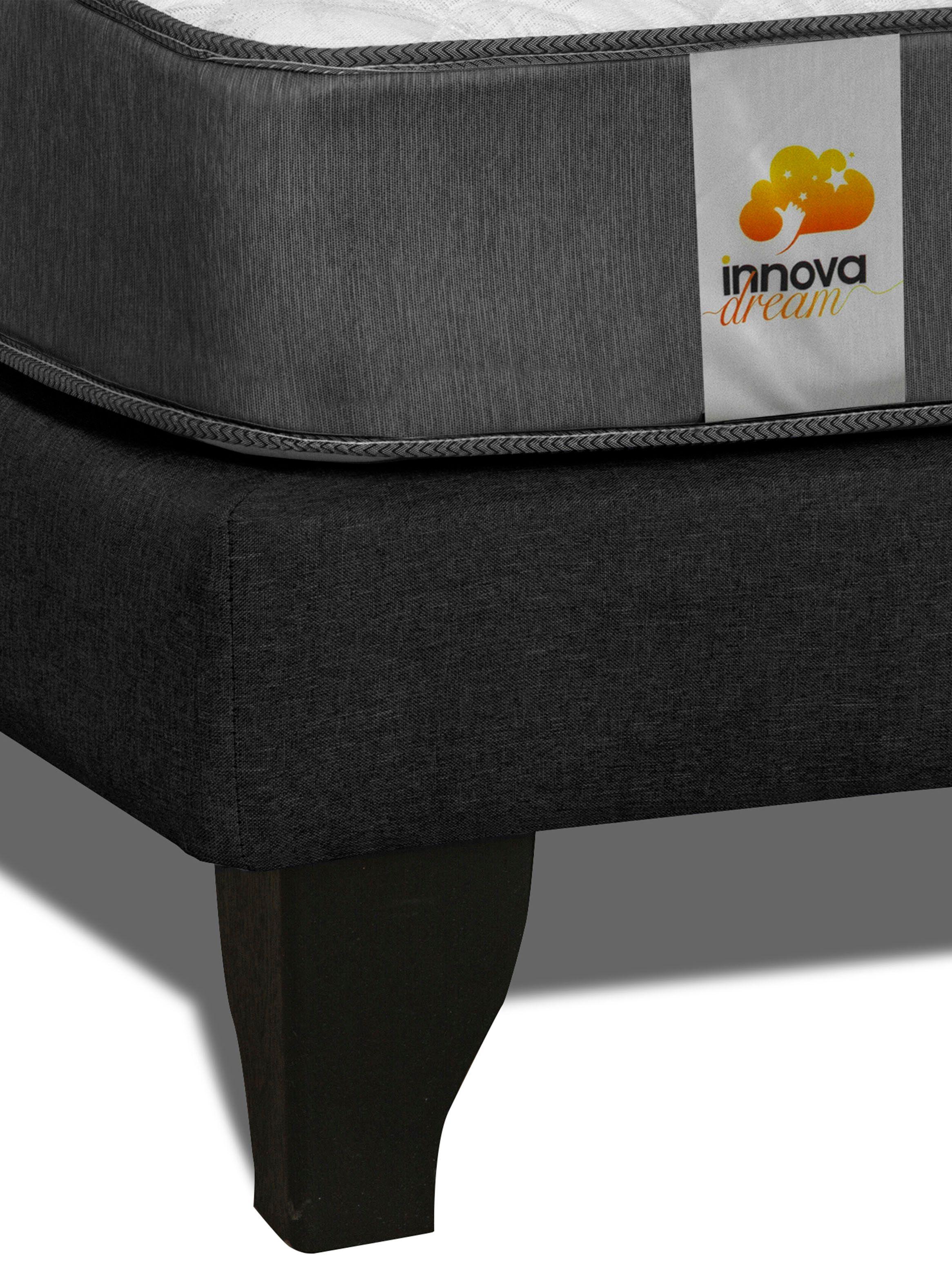 Cama Europea Silver 2 Plazas Base Dividida Negro-5