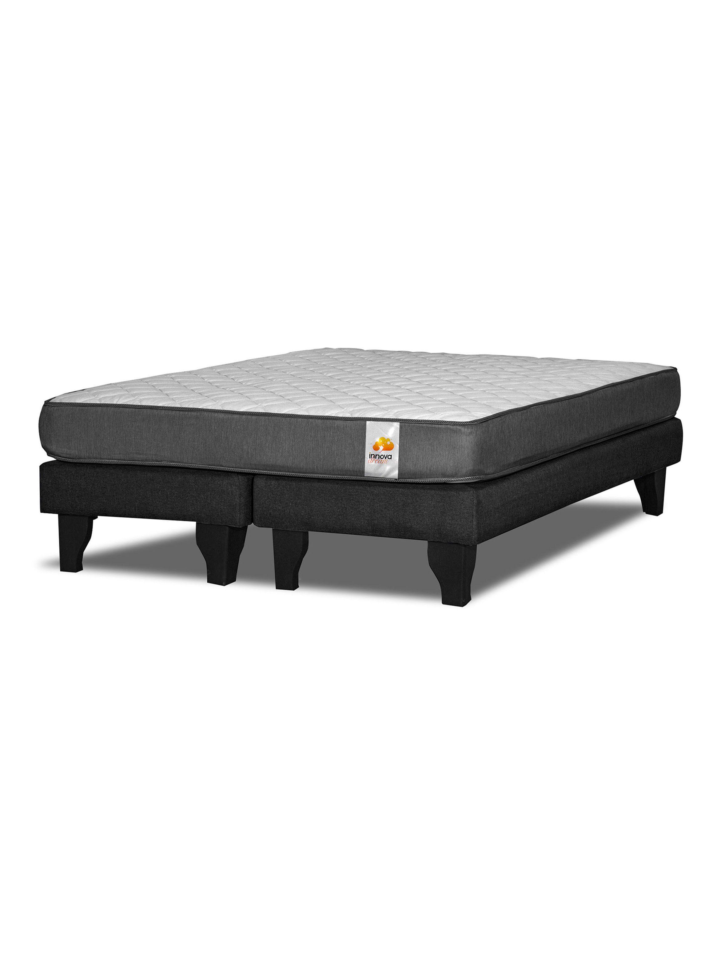 Cama Europea Silver 2 Plazas Base Dividida Negro-0