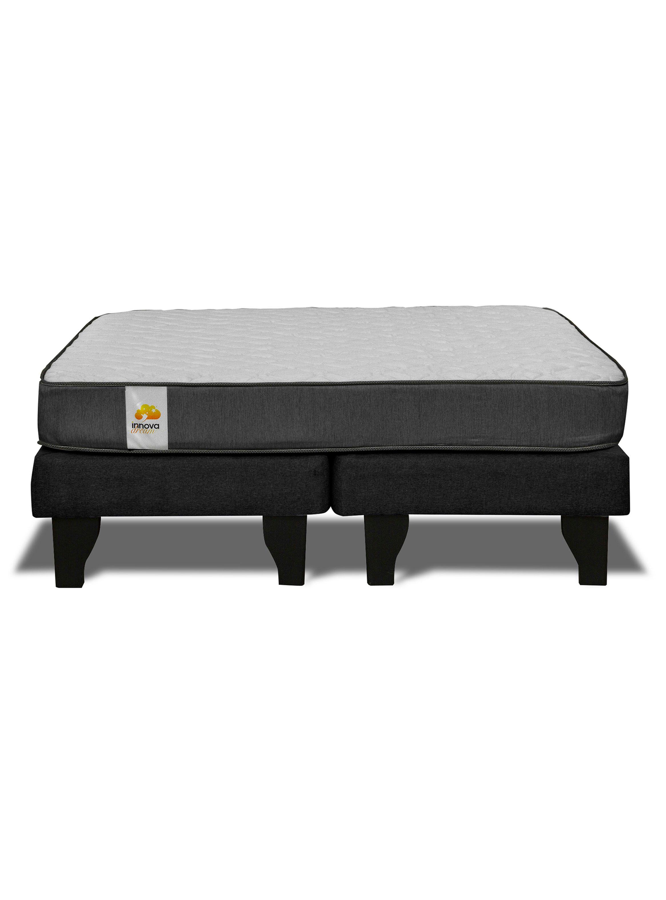Cama Europea Silver 2 Plazas Base Dividida Negro-2