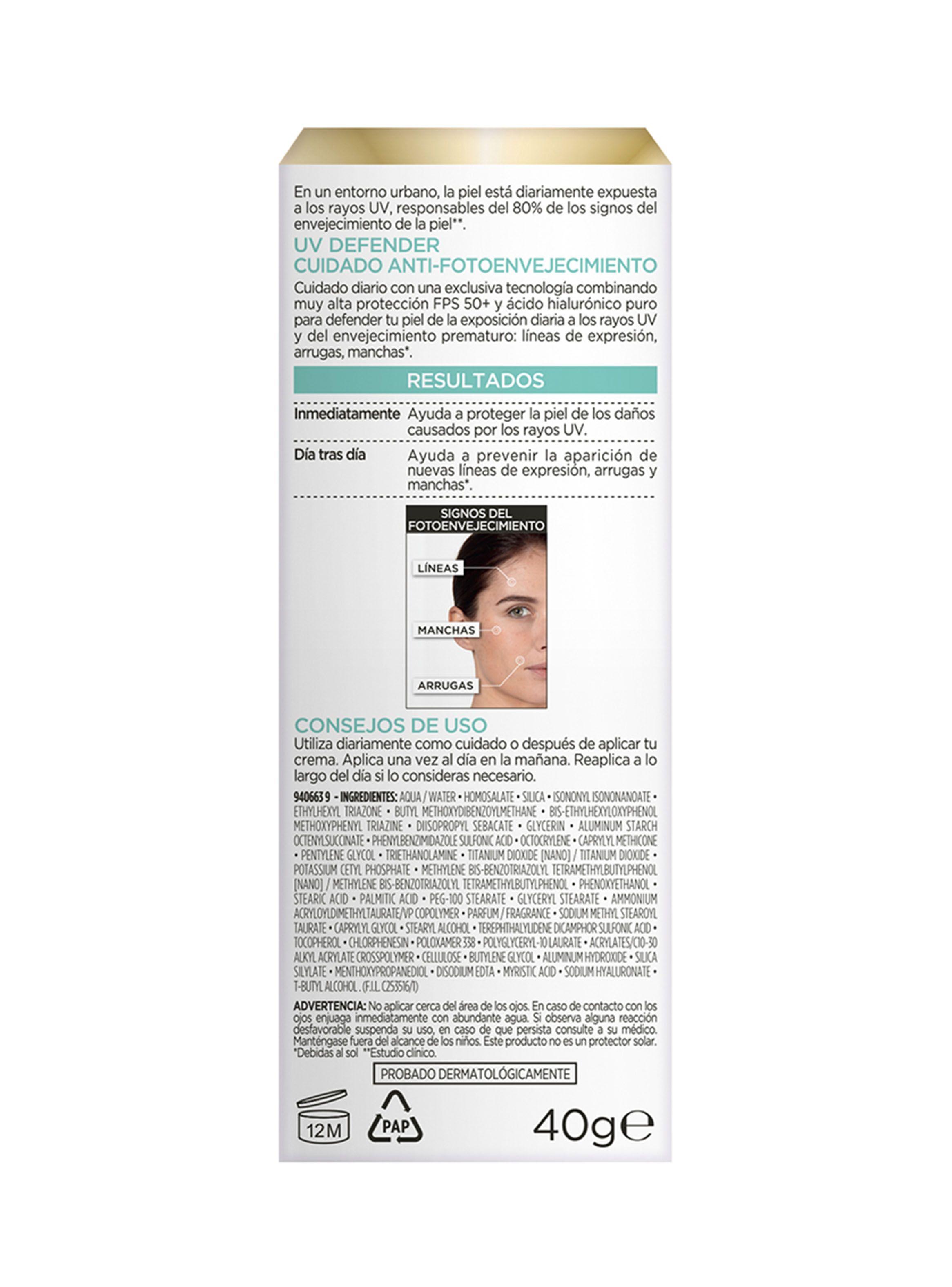 Crema Dermo Expertise L'Oréal Paris Diaria UV Defender FPS 50 Anti Brillo-3