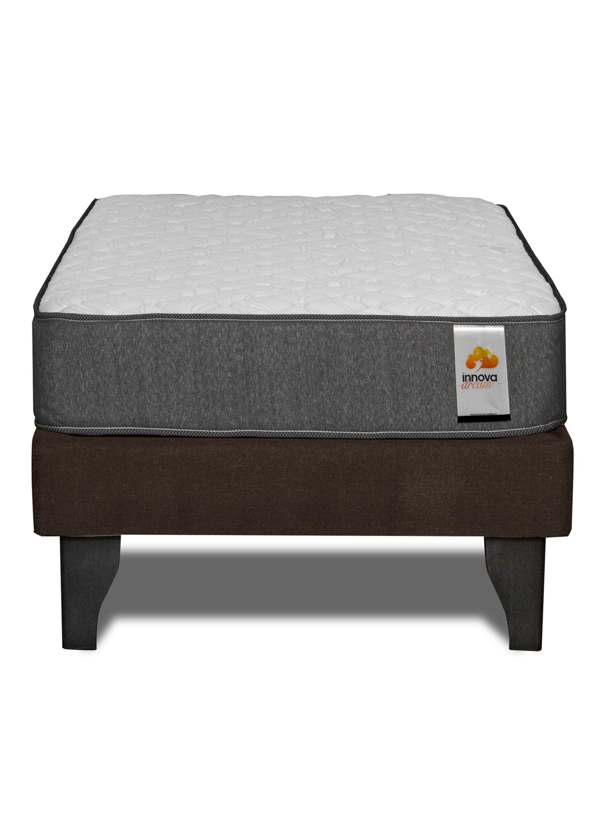 Cama Europea Silver 1.5 Plazas + Respaldo Chocolate-2