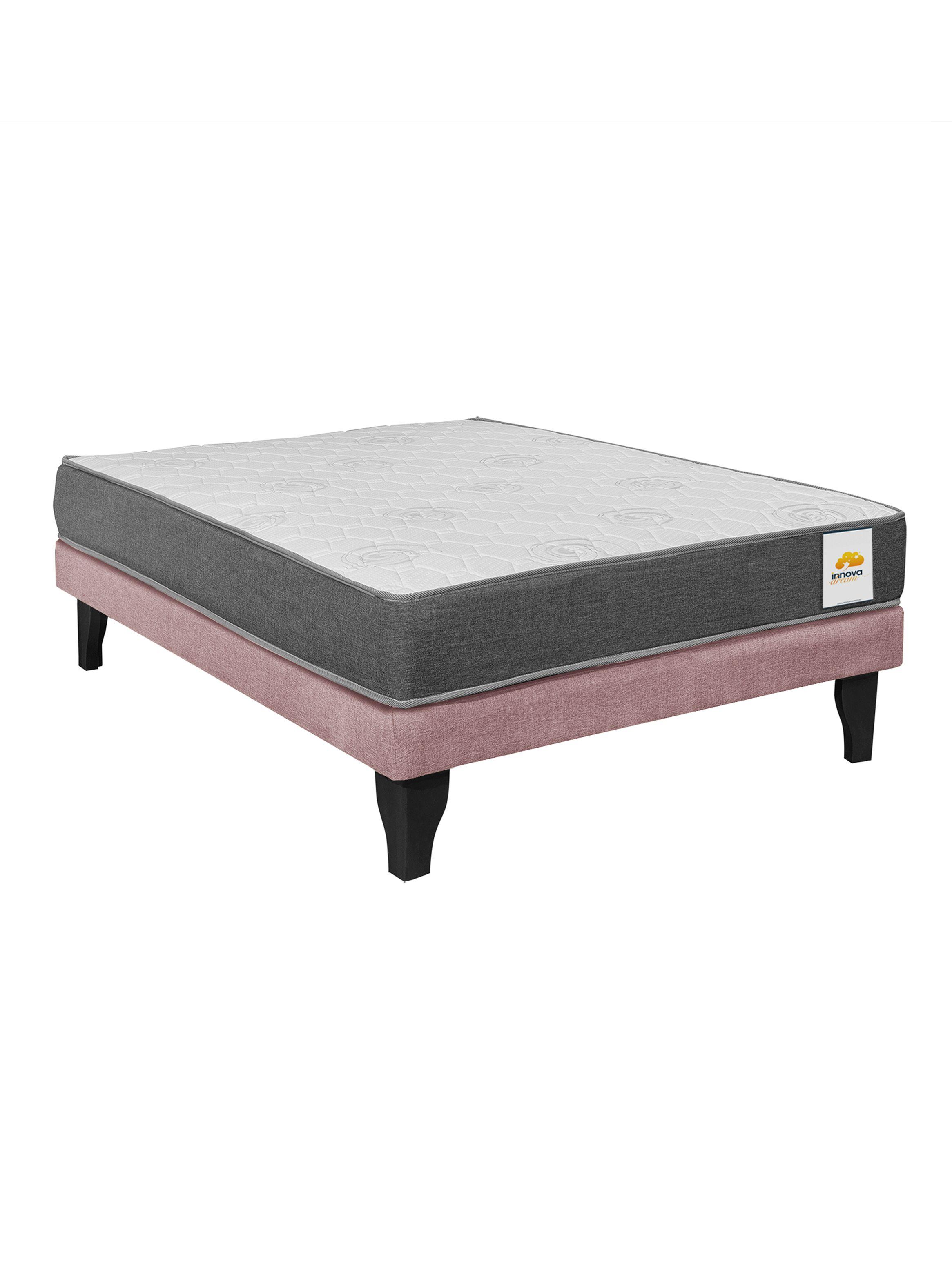 Cama Europea Silver 1.5 Plazas + Respaldo Rosa-2